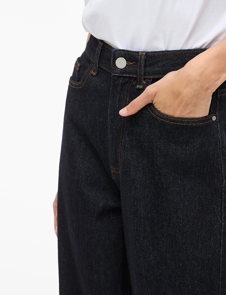 Vila - VIFREYA JAF HW WIDE JEANS - NOOS - hosen mit weitem bein - dark blue denim - 5