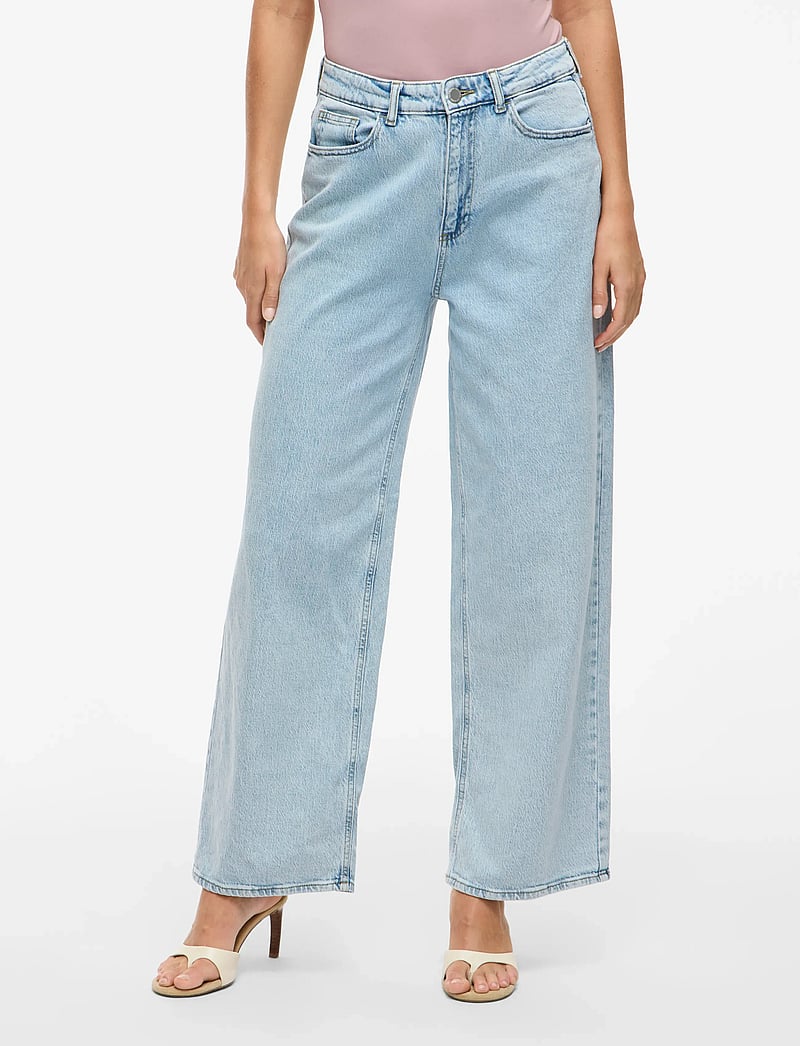 Vila - VIFREYA JAF HW WIDE JEANS - NOOS - leveälahkeiset farkut - light blue denim - 0