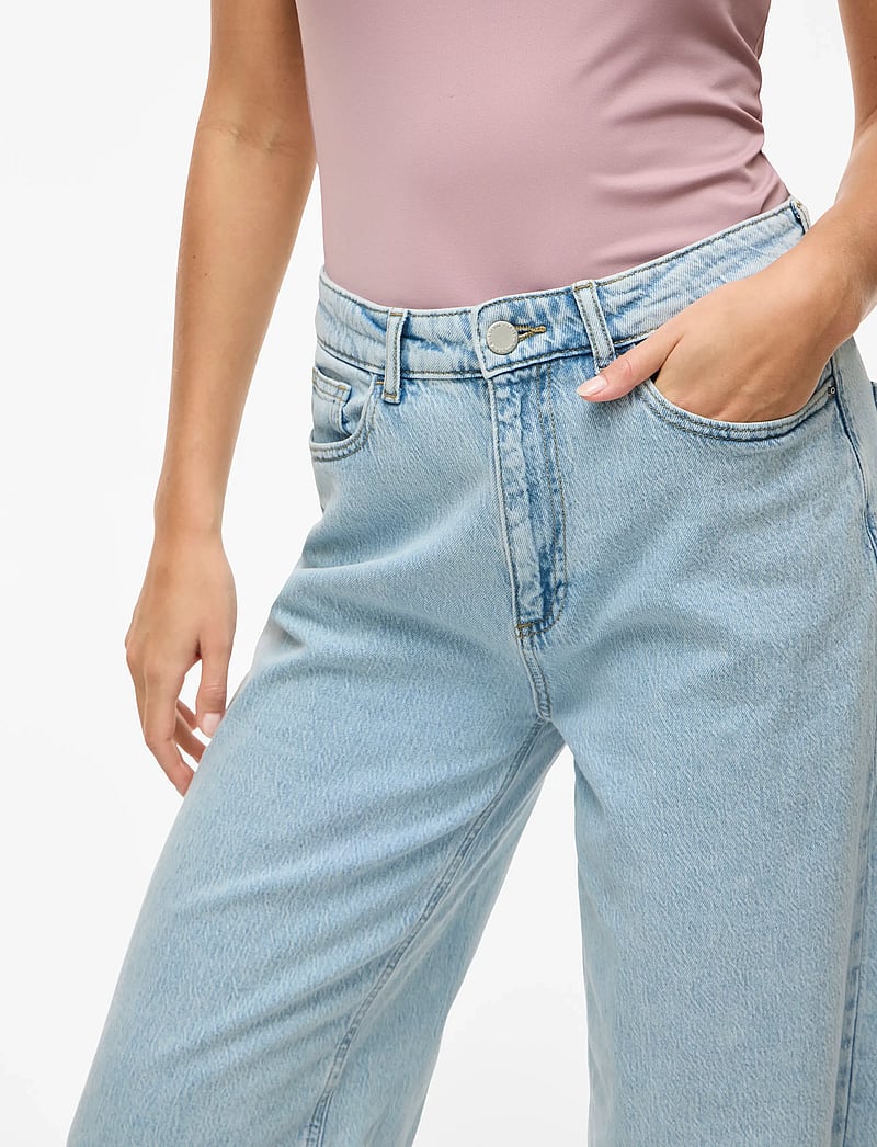 Vila - VIFREYA JAF HW WIDE JEANS - NOOS - leveälahkeiset farkut - light blue denim - 5