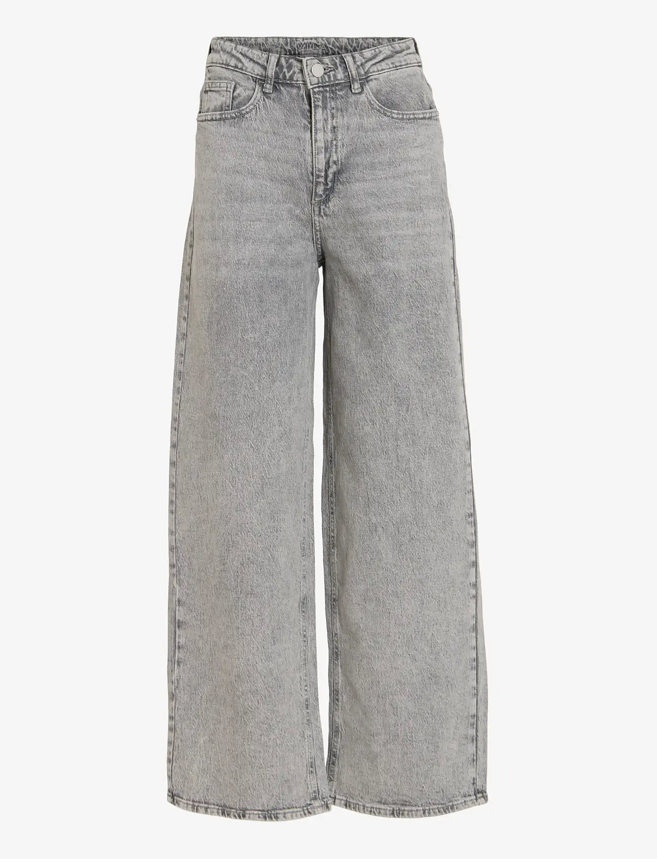 Vila - VIFREYA JAF HW WIDE JEANS - NOOS - brede jeans - light grey denim - 1