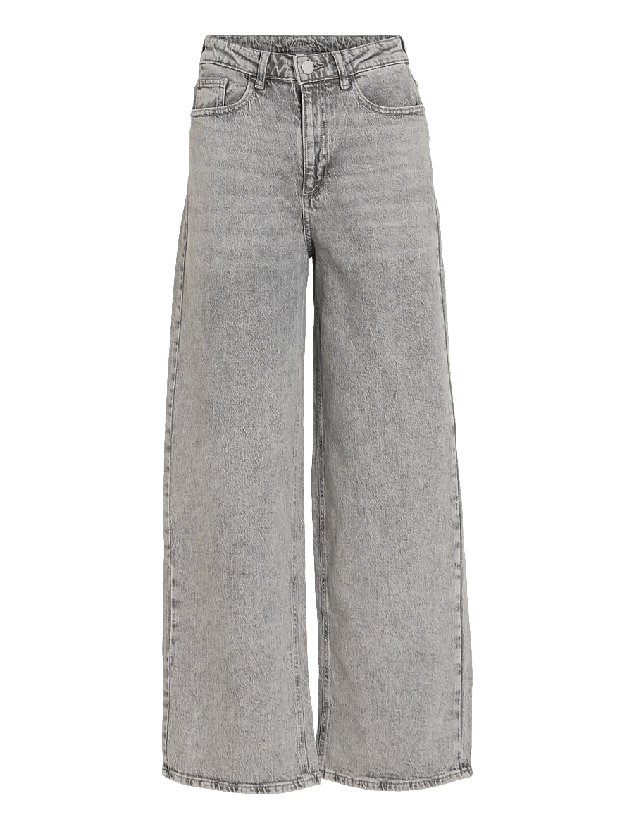 Vila - VIFREYA JAF HW WIDE JEANS - NOOS - hosen mit weitem bein - light grey denim - 1