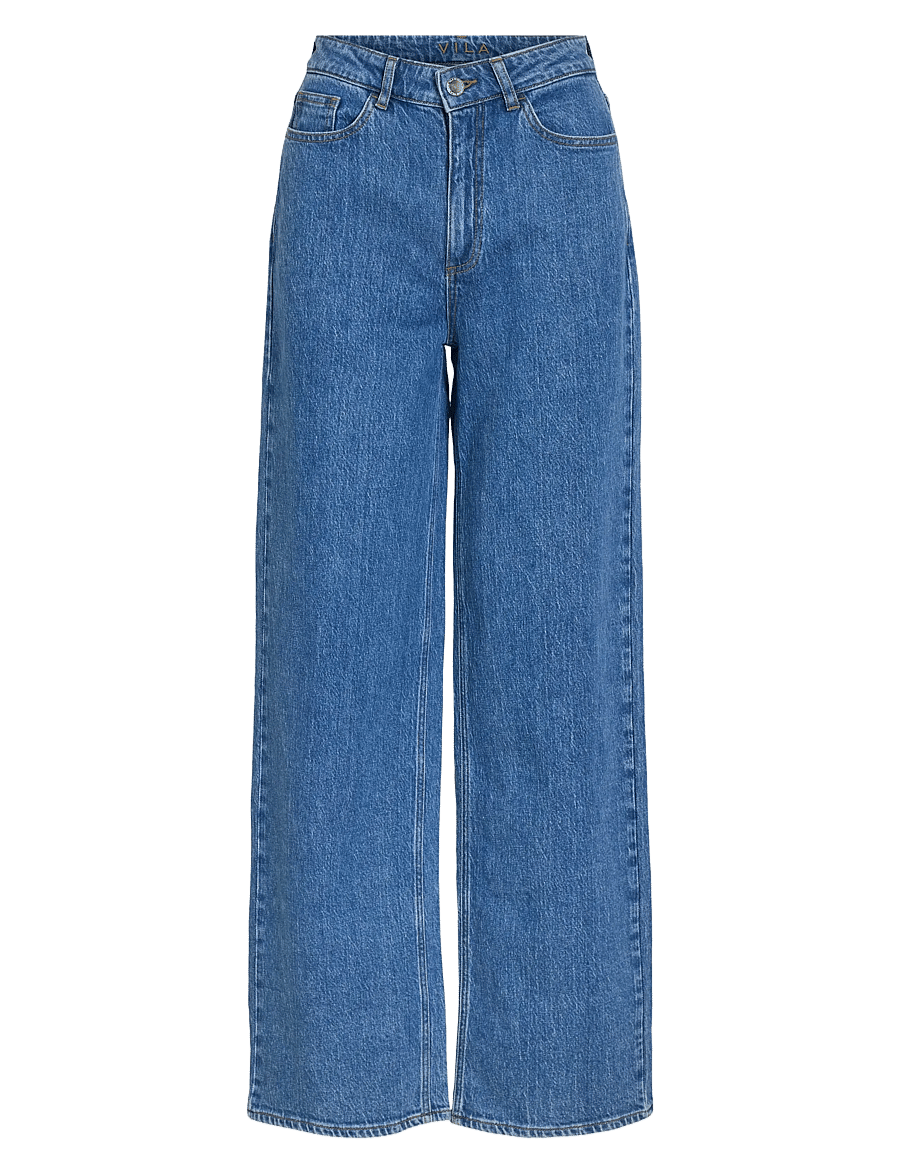 Vila - VIFREYA JAF HW WIDE JEANS - NOOS - leveälahkeiset farkut - medium blue denim - 1