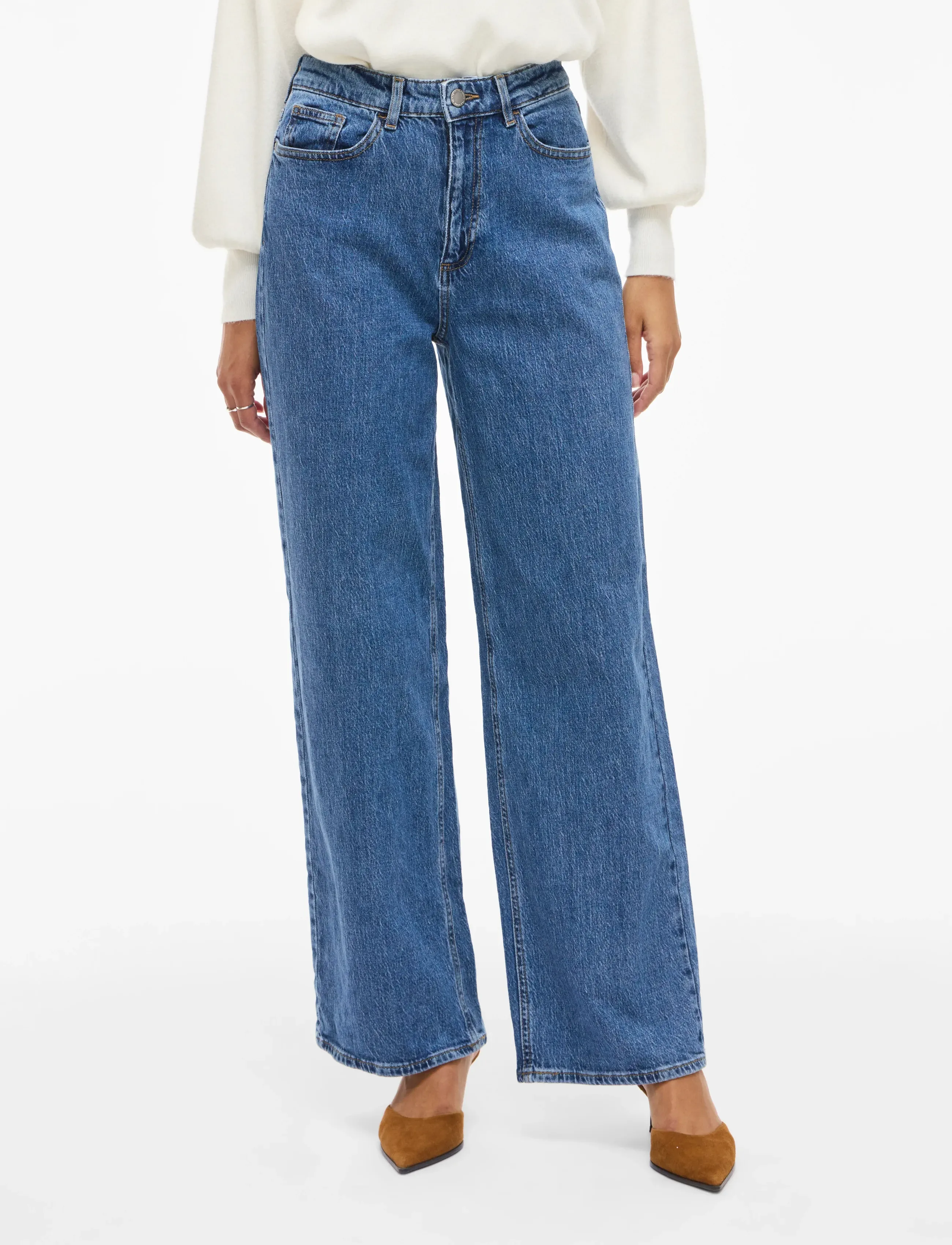 Vila Vifreya Jaf Hw Wide Jeans Noos, 42 x 32, Jeans, Blau - Wide, Frauen