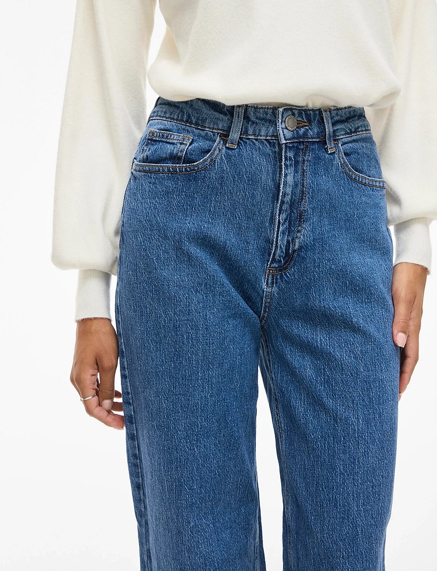 Vila - VIFREYA JAF HW WIDE JEANS - NOOS - leveälahkeiset farkut - medium blue denim - 5