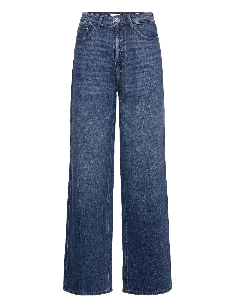 Vila - VIFREYA JAF HW WIDE JEANS - NOOS - hosen mit weitem bein - medium blue denim - 1