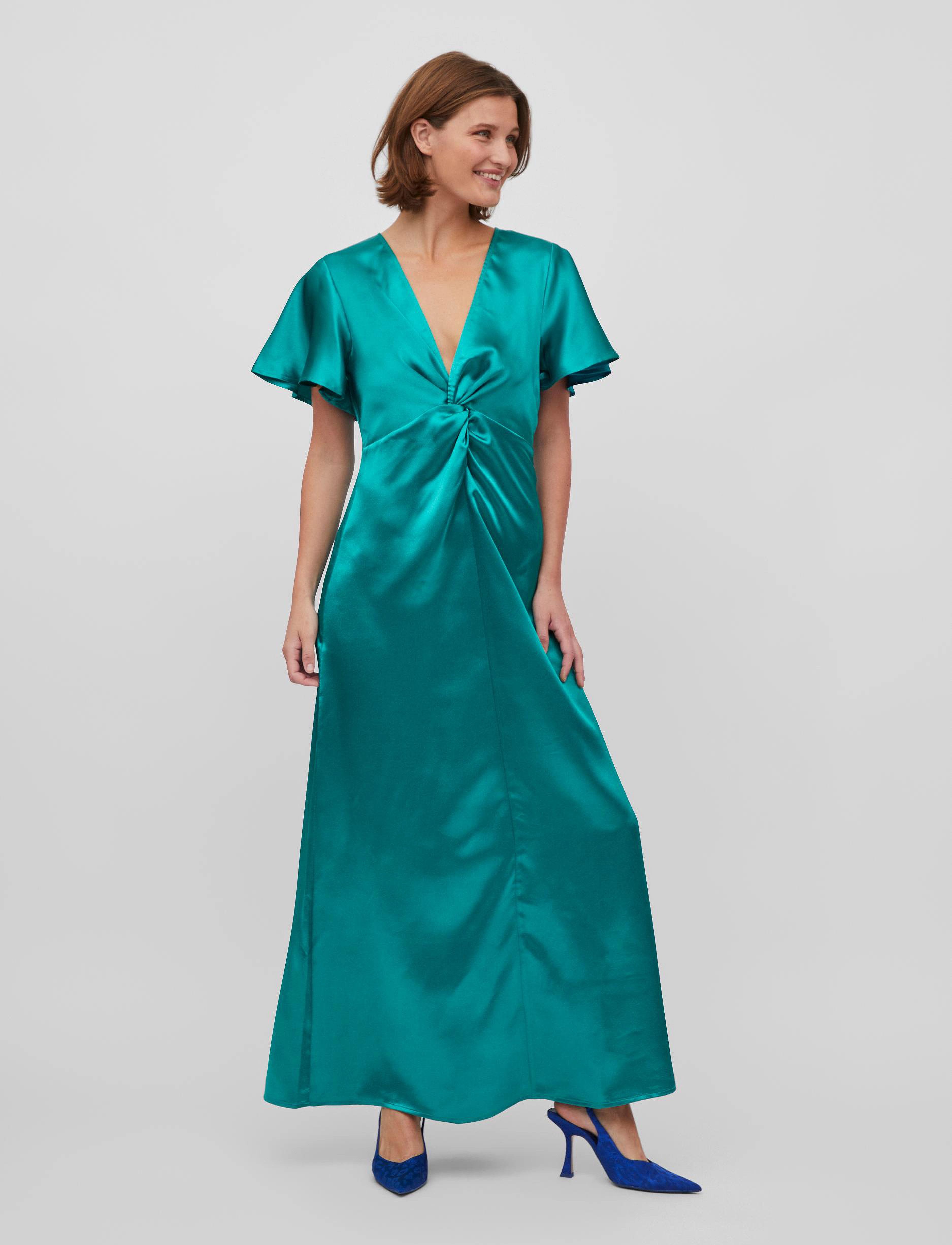 Vila - VISITTAS V-NECK S/S MAXI DRESS - NOOS - aftenkjoler & gallakjoler - alhambra - 5