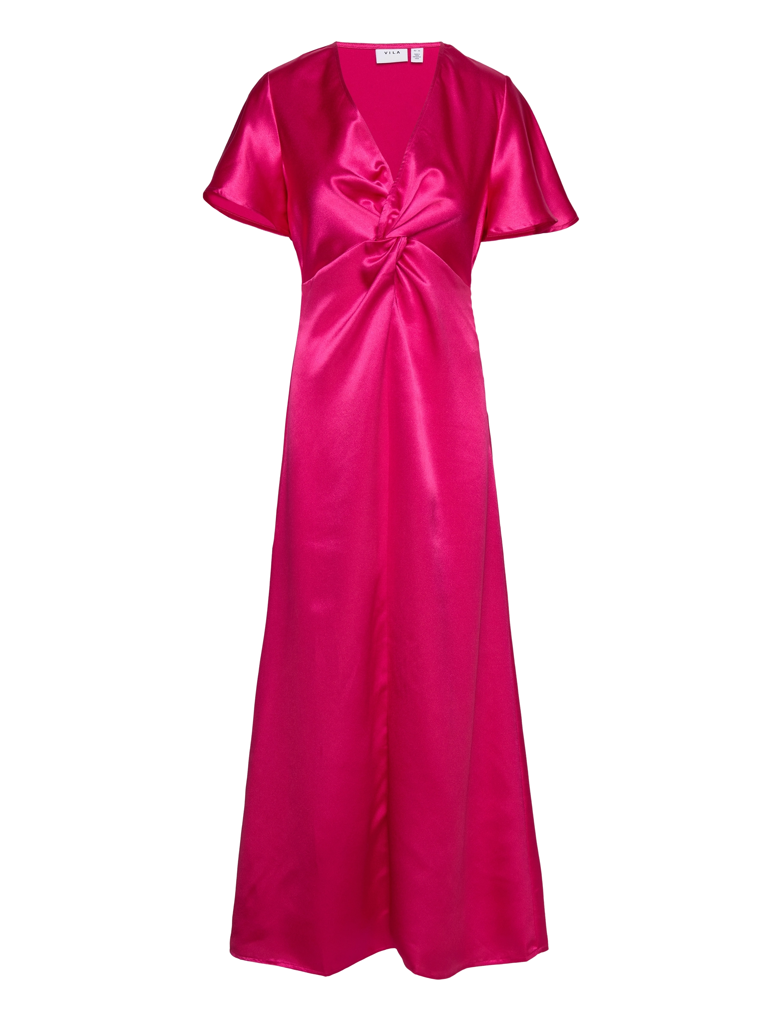 Vila VISITTAS V-NECK S/S MAXI DRESS - NOOS - Maxi kjoler - PINK YARROW / pink/rose
