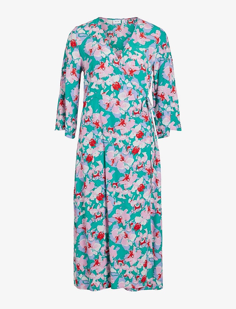 Vila - VIKIKKI LYA 3/4 WRAP MIDI DRESS/SU - wickelkleider - alhambra - 0