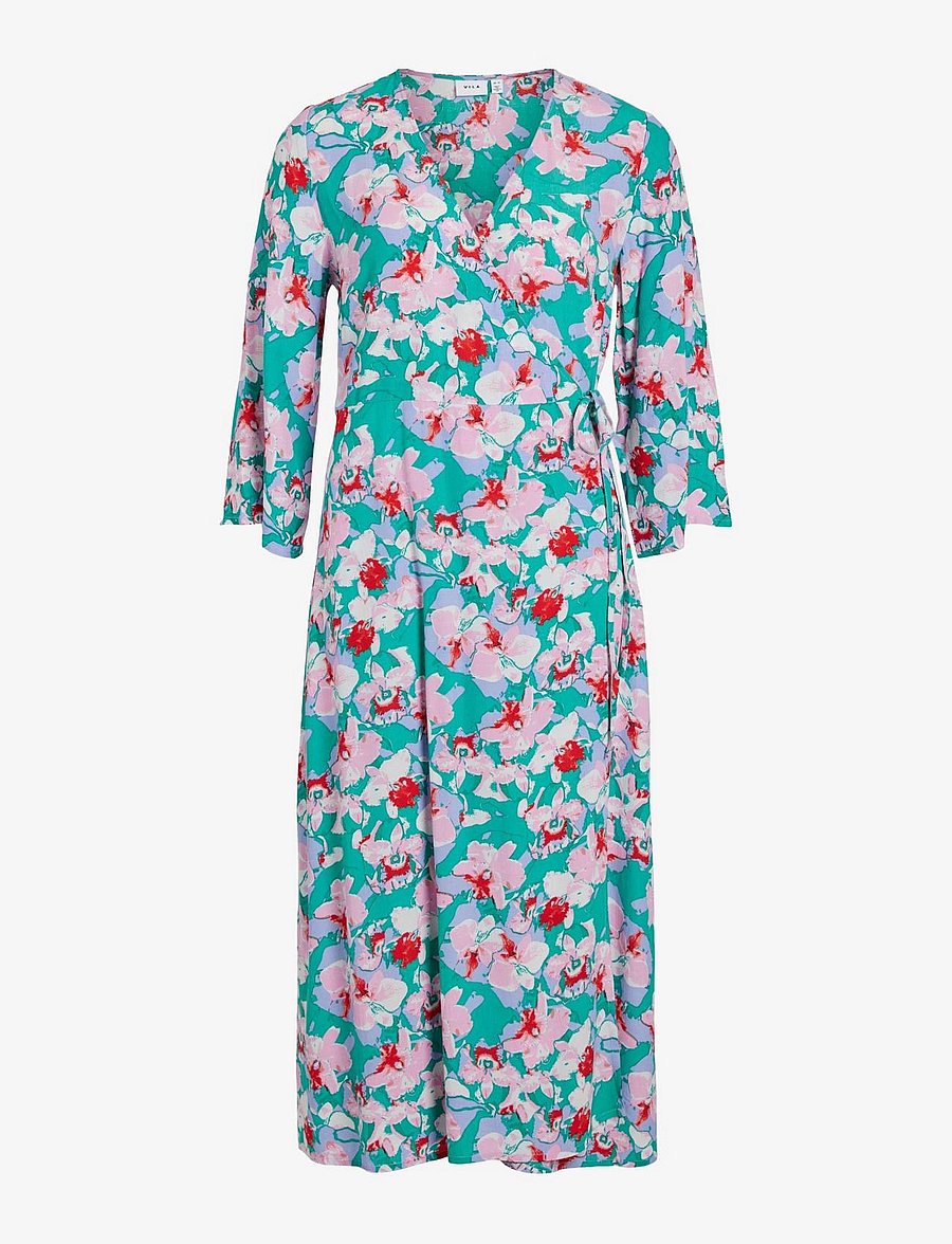 Vila - VIKIKKI LYA 3/4 WRAP MIDI DRESS/SU - wickelkleider - alhambra - 0