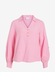 Vila - VIPRISILLA V-NECK L/S SHIRT - long-sleeved shirts - begonia pink - 0