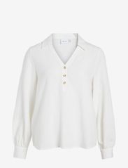 Vila - VIPRISILLA V-NECK L/S SHIRT - long-sleeved shirts - snow white - 0