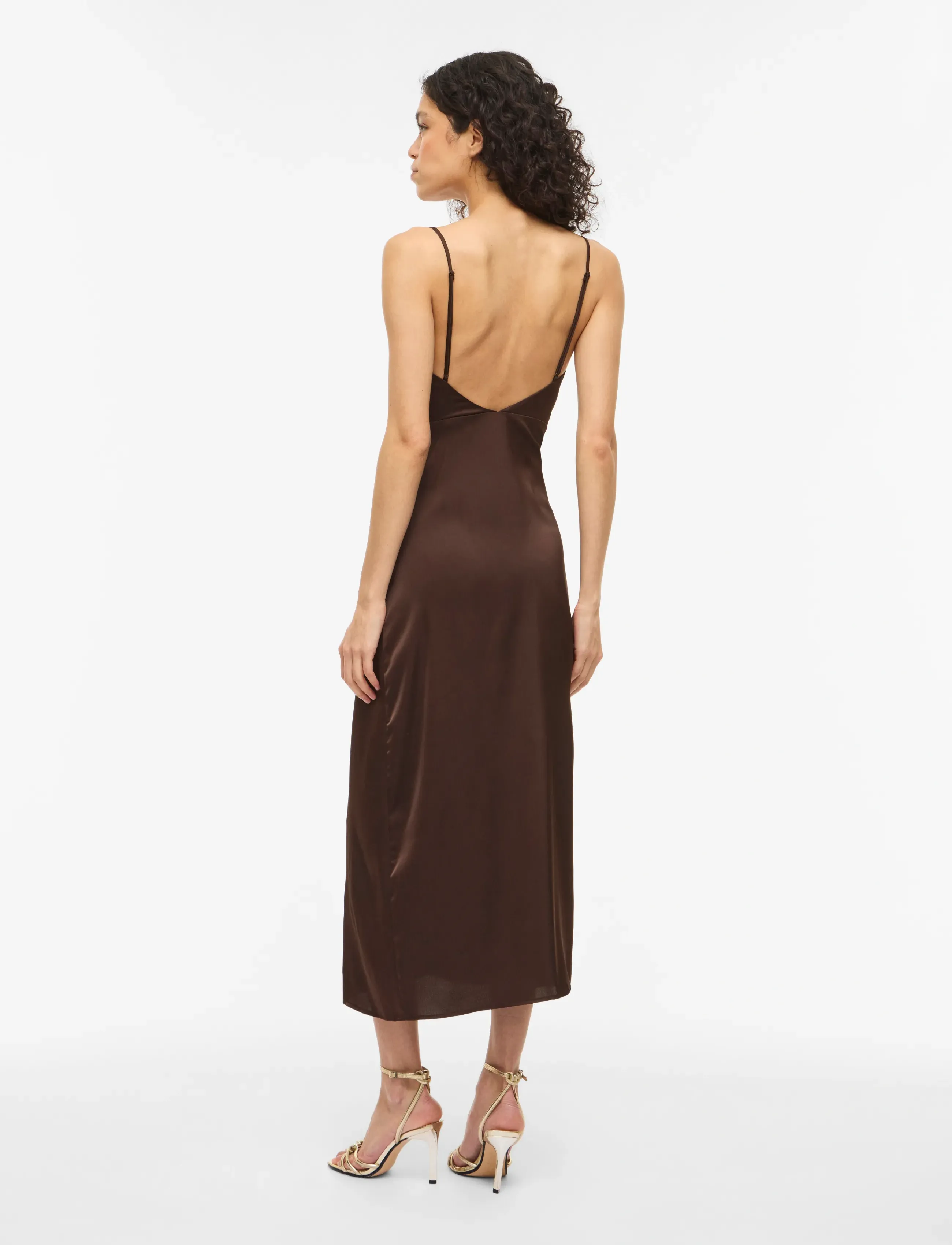 Vila - VIRAVENNA STRAP ANKLE DRESS - NOOS/OC - midi kjoler - coffee bean - 3