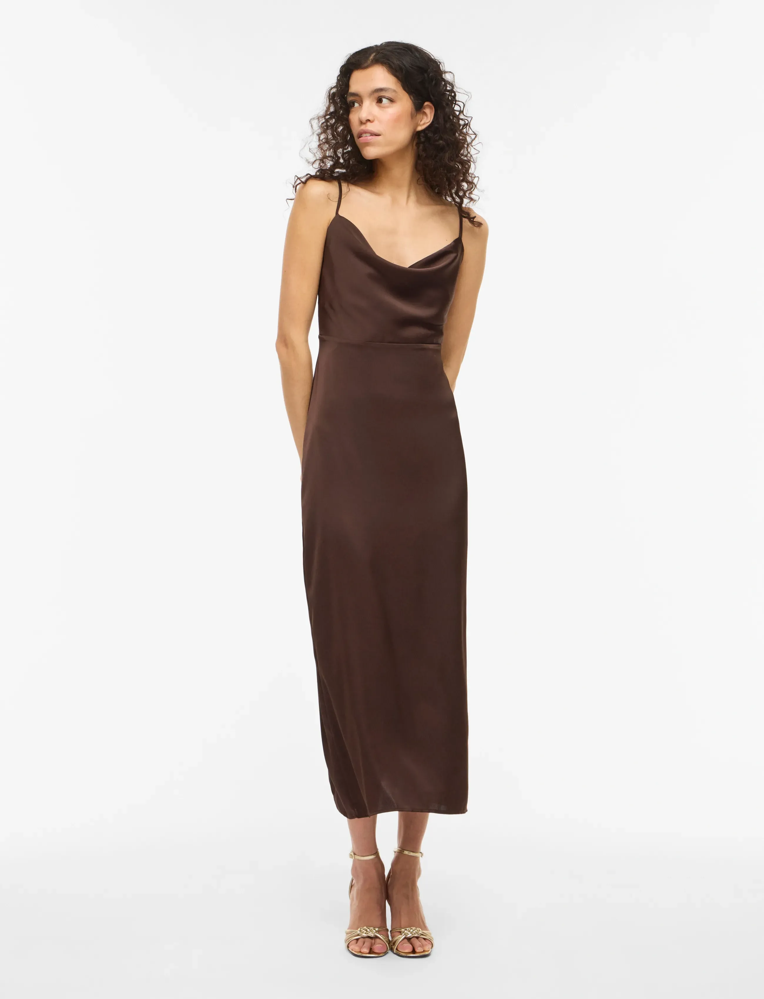 Vila - VIRAVENNA STRAP ANKLE DRESS - NOOS/OC - midi kjoler - coffee bean - 4