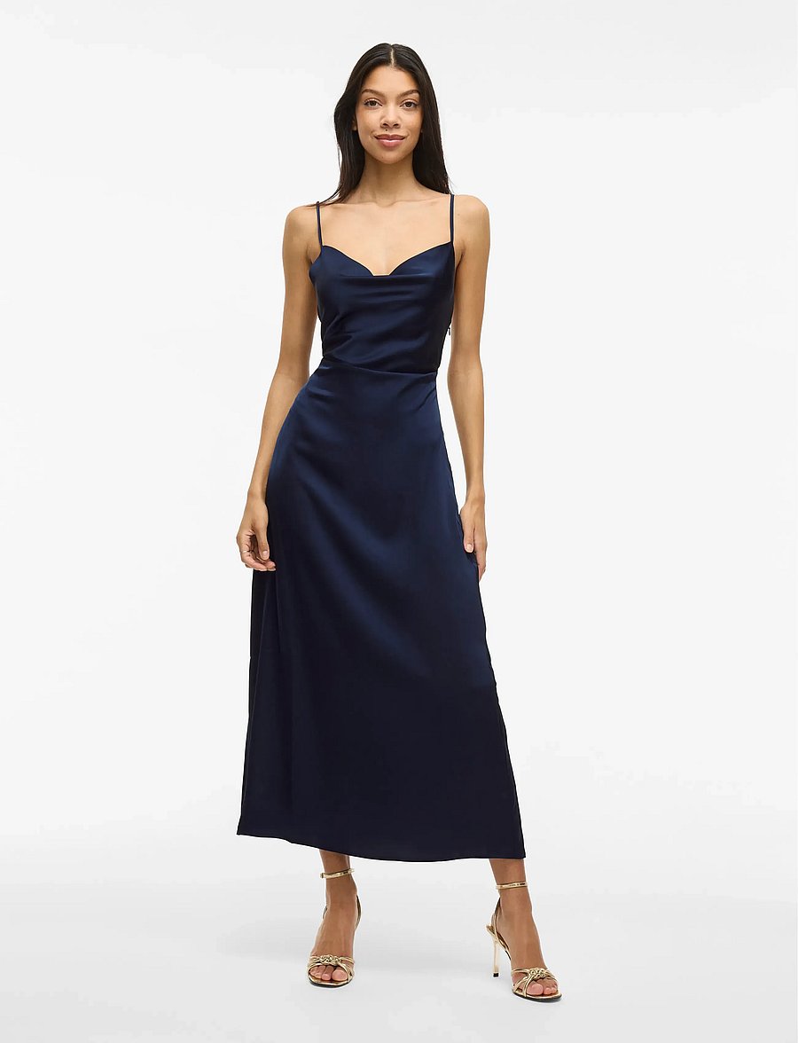 Vila - VIRAVENNA STRAP ANKLE DRESS - NOOS/OC - vabalt langevad slip-kleidid - navy blazer - 4