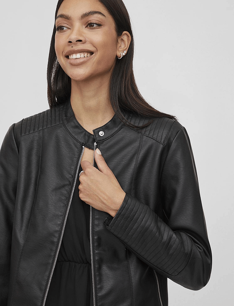 Vila - VIBLUE COATED JACKET- NOOS - frühlingsjacken - black - 5