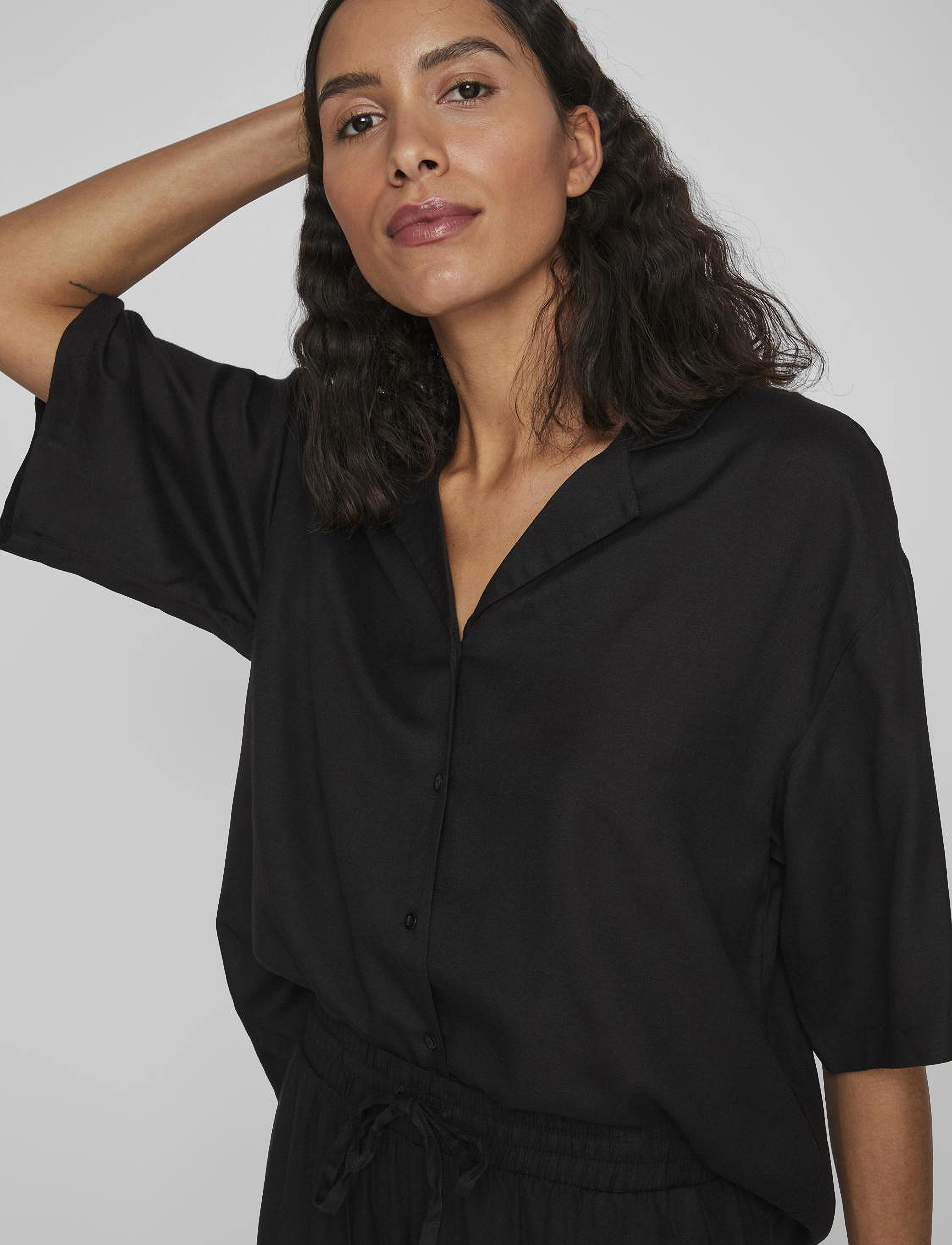 Vila - VIPRICIL S/S SHIRT/SU - NOOS - black - 4