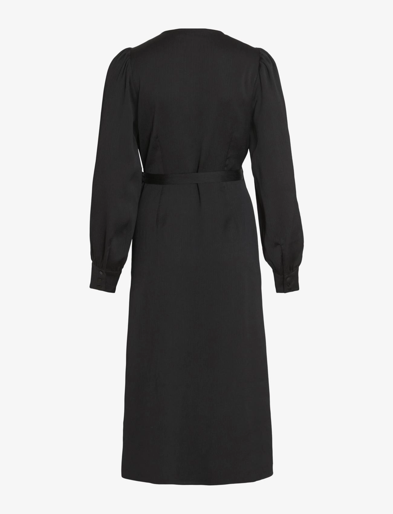 Vila - VIOMI L/S SATIN WRAP DRESS/SU - laveste priser - black - 2
