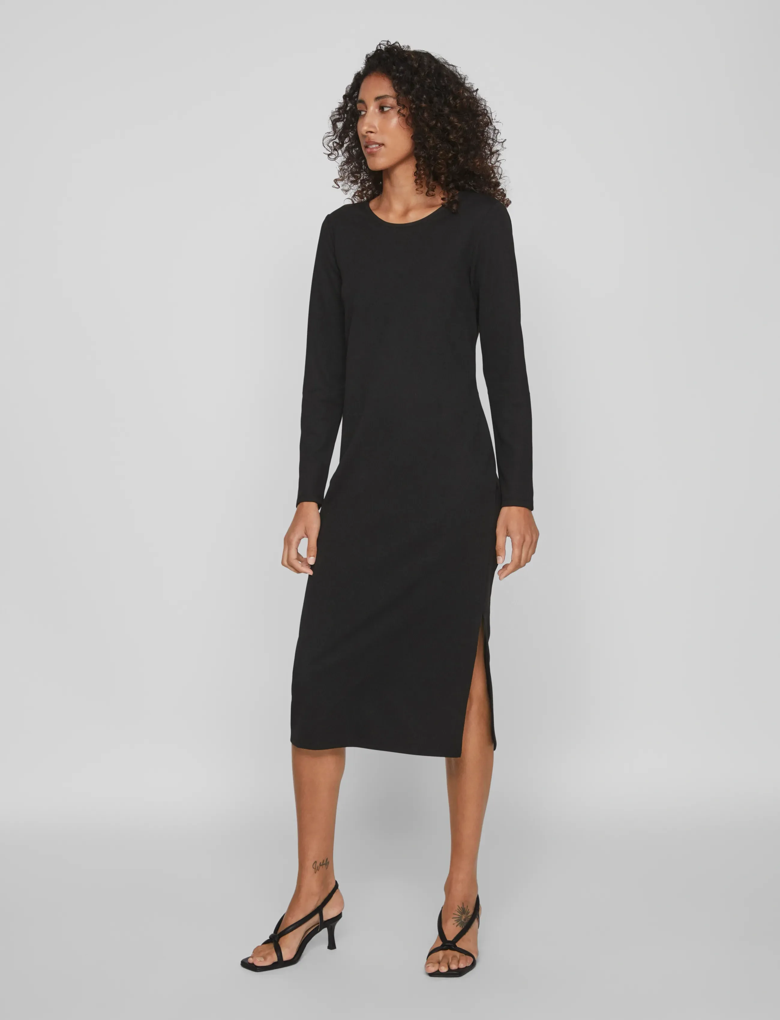 Vila VIARMERONE L/S LONG DRESS - Klänningar - BLACK / black