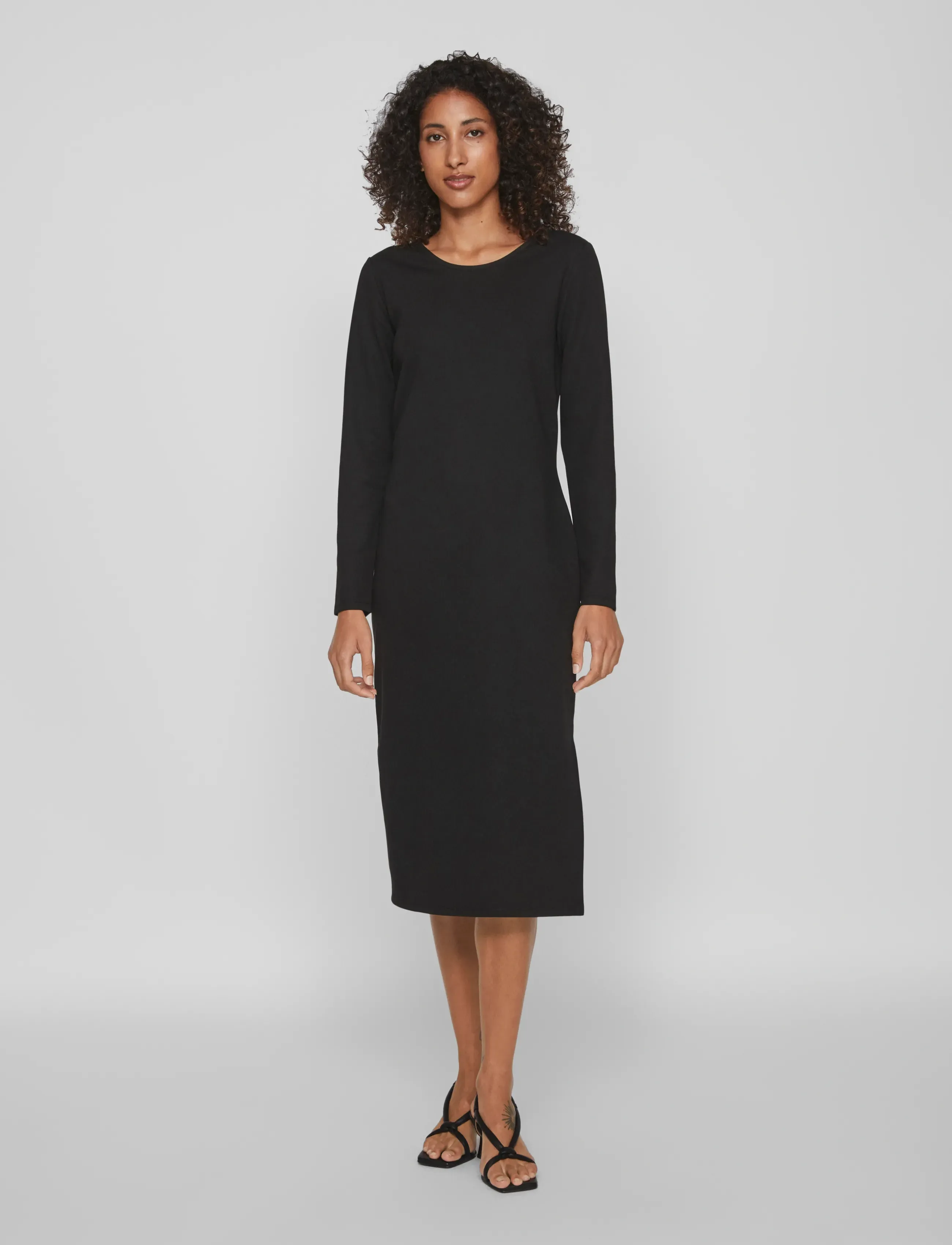 Vila - VIARMERONE L/S LONG DRESS - laveste priser - black - 4