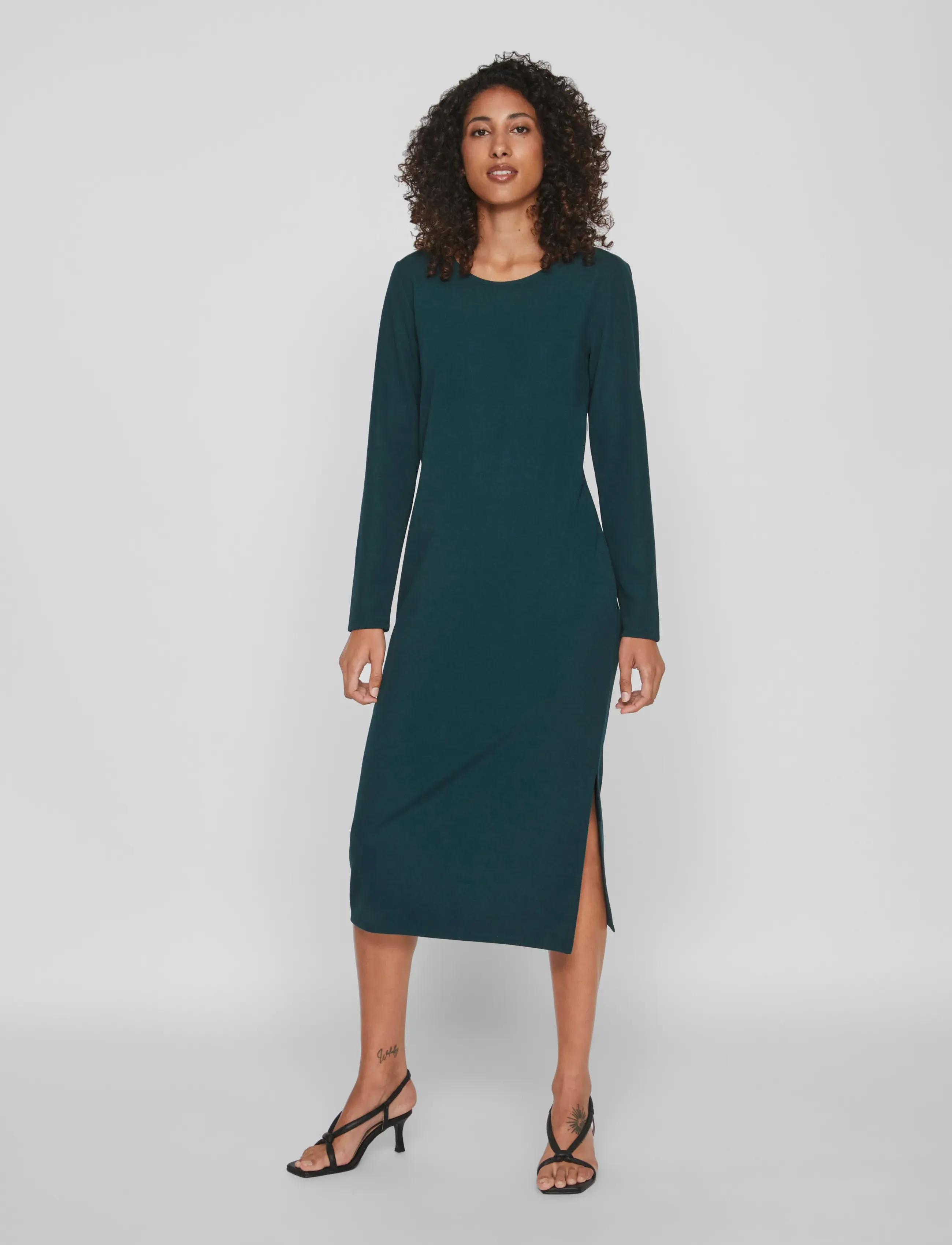 Vila VIARMERONE L/S LONG DRESS - Klänningar - PONDEROSA PINE / green