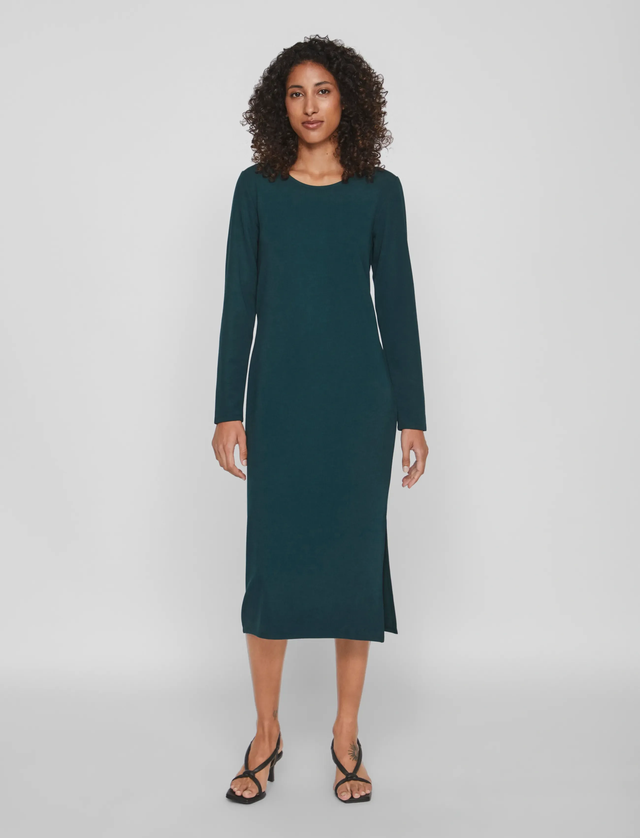 Vila - VIARMERONE L/S LONG DRESS - laveste priser - ponderosa pine - 4