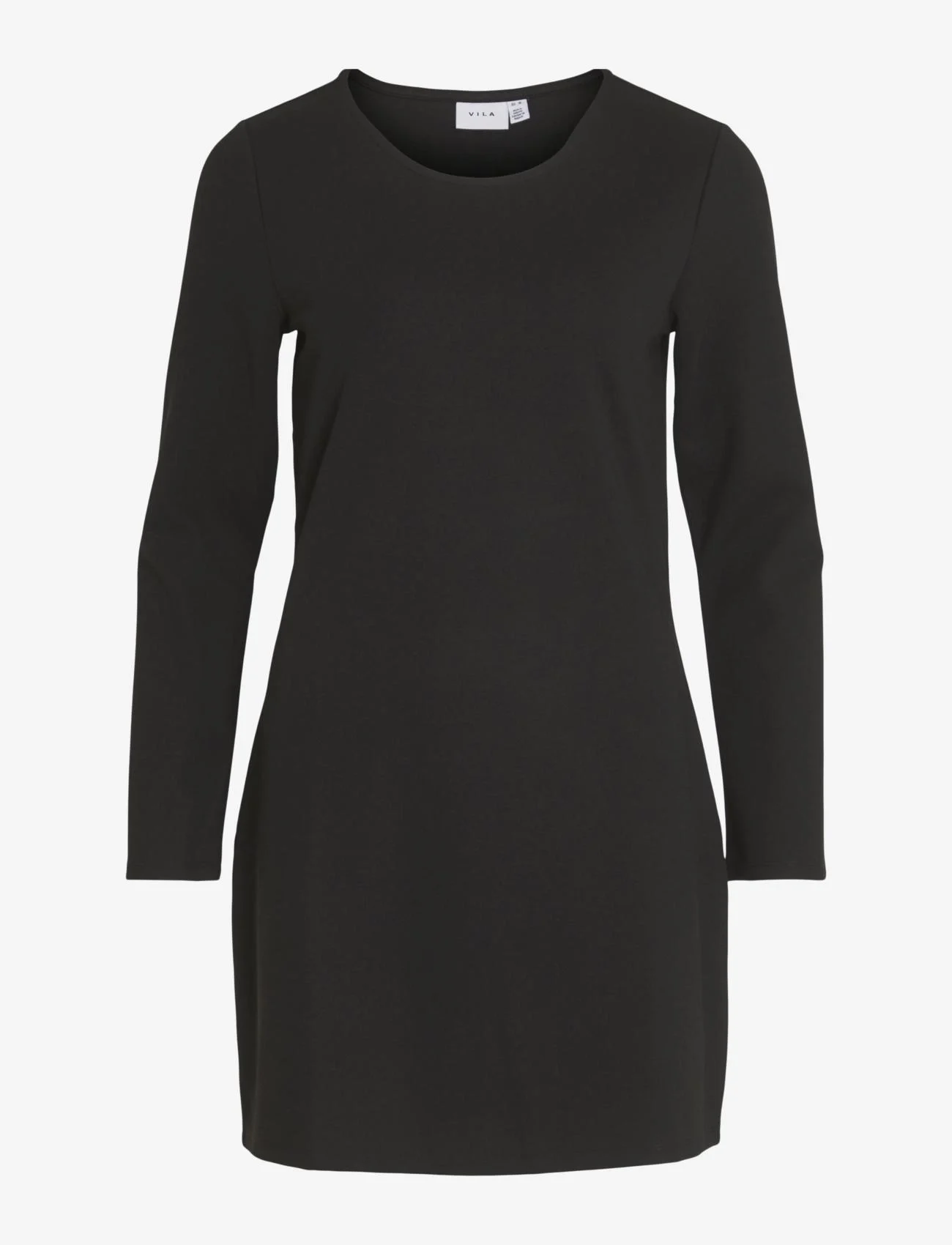 Vila - VIARMERONE O-NECK L/S DRESS - NOOS - short dresses - black - 0