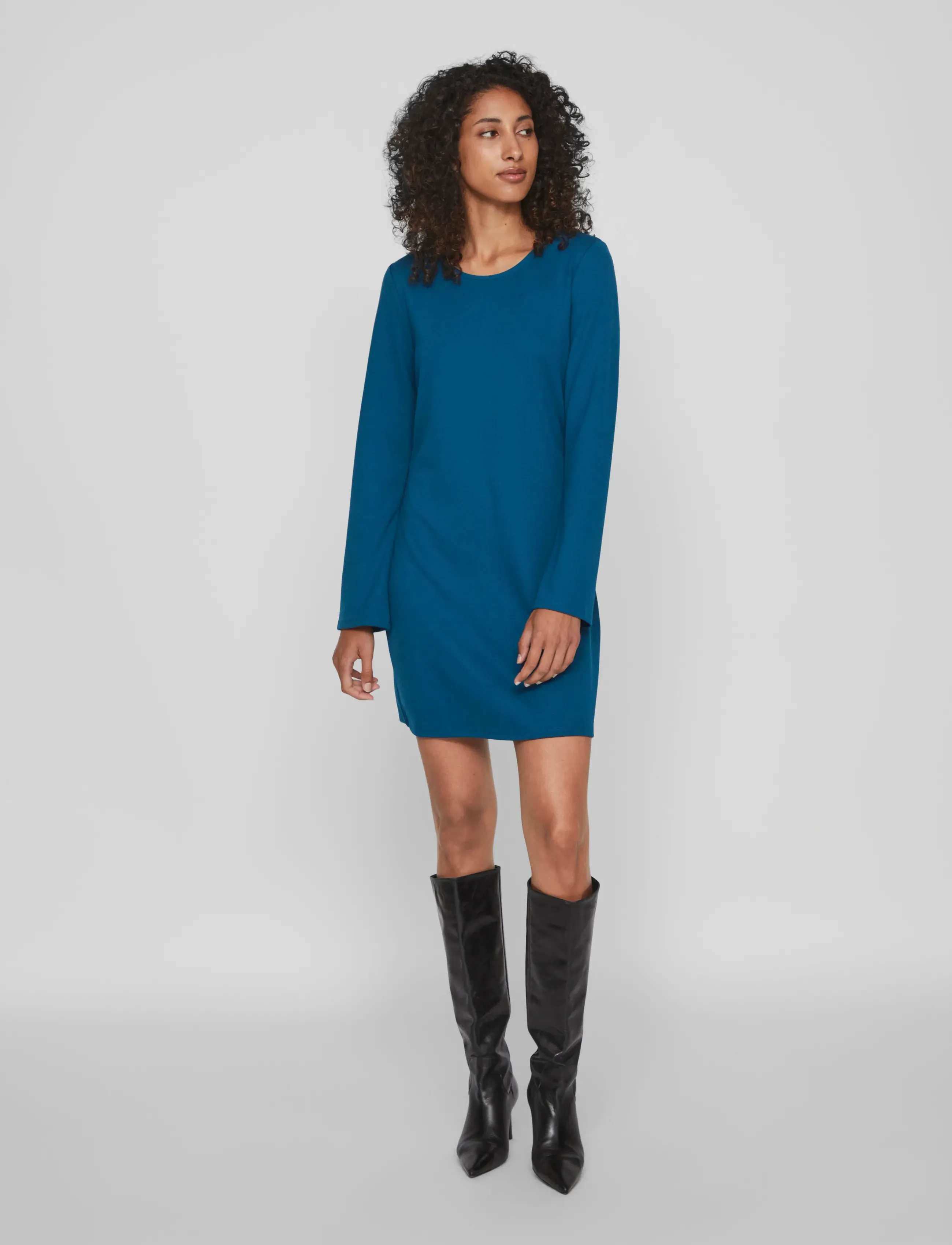 Vila - VIARMERONE  ONECK L/S DRESS/SU - die niedrigsten preise - moroccan blue - 4