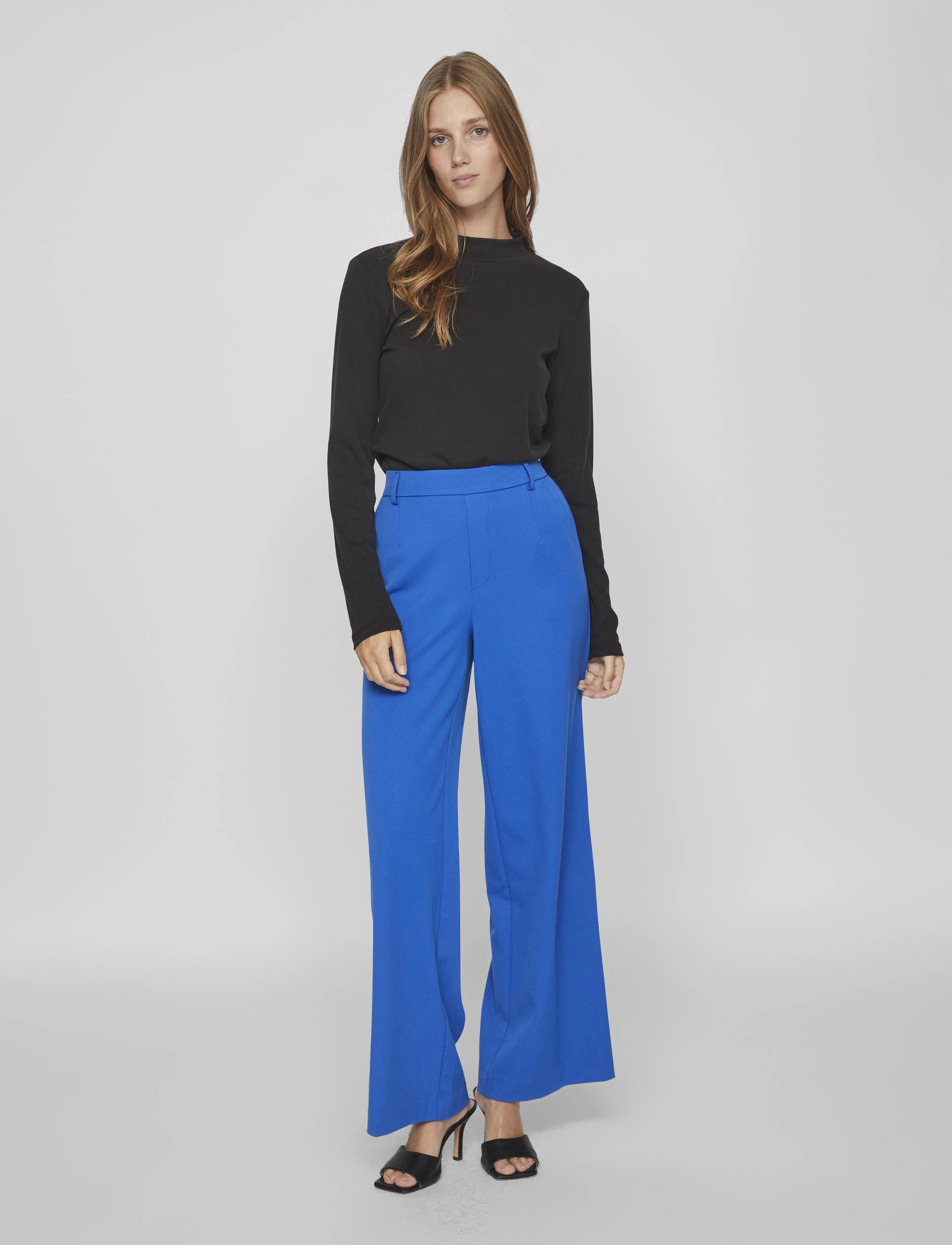 Vila - VILULLU ROLLNECK RIB L/S TOP - NOOS - black - 4