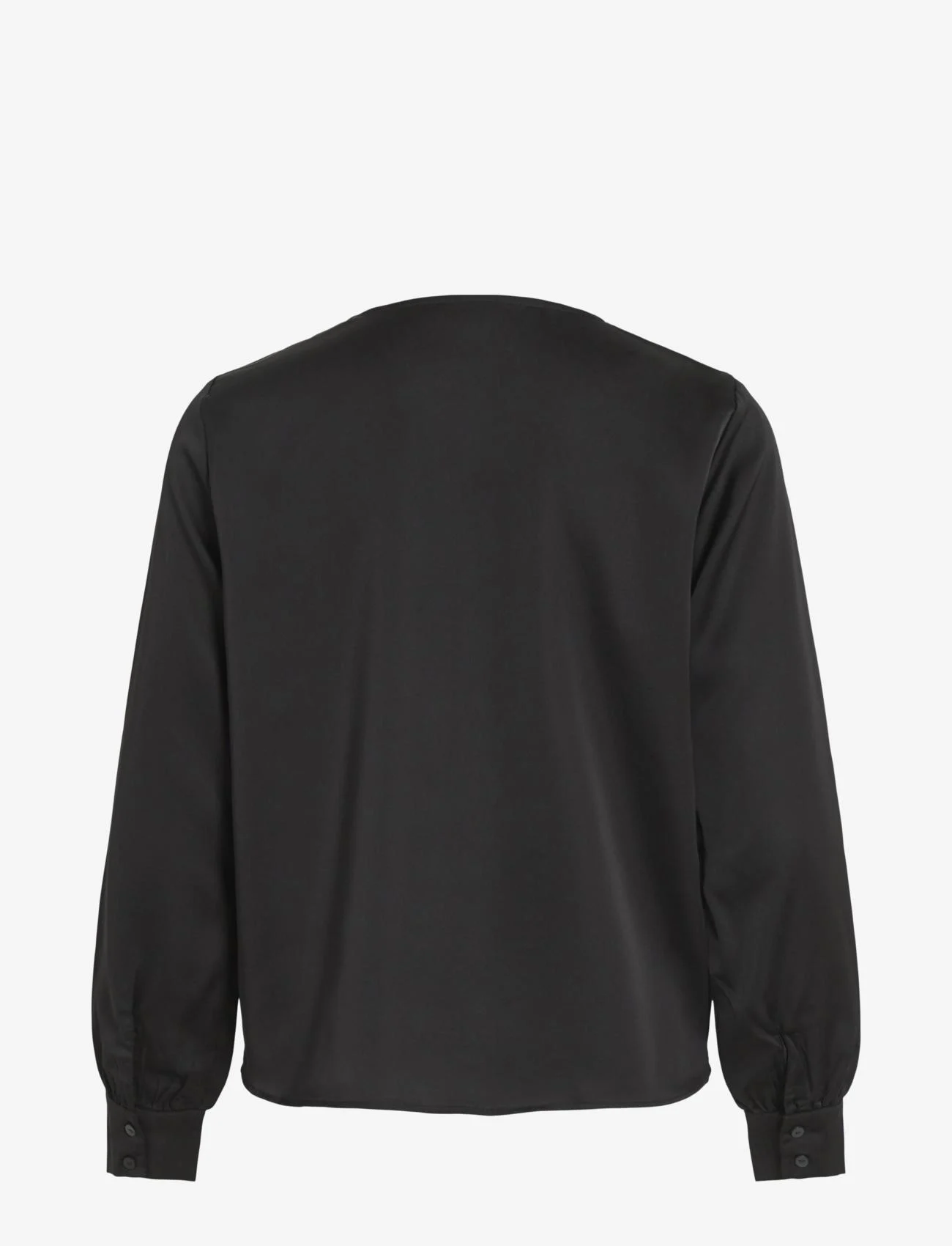 Vila - VIELLETTE V-NECK  L/S TOP -  NOOS - long-sleeved blouses - black - 1