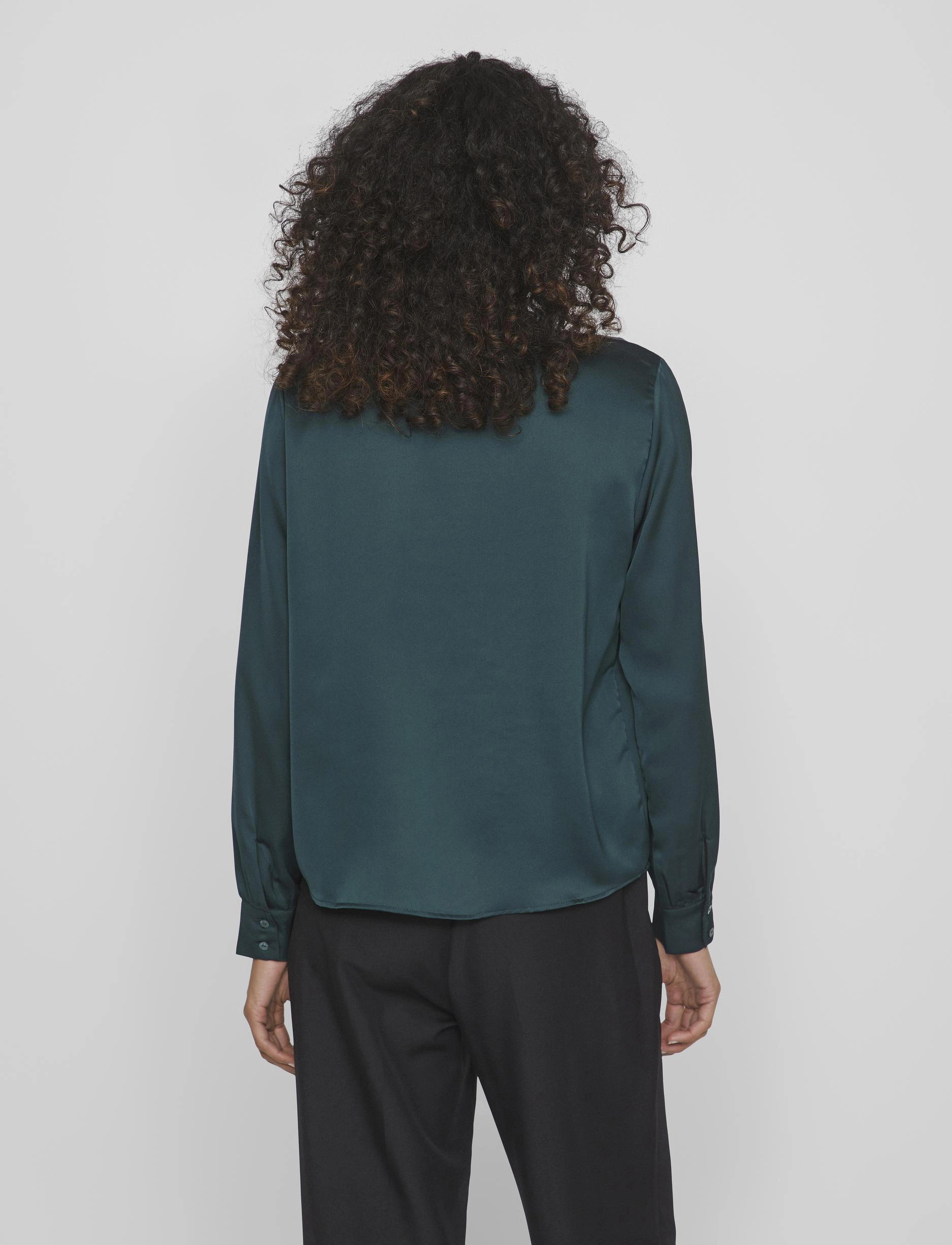Vila - VIELLETTE V-NECK  L/S TOP -  NOOS - ponderosa pine - 3
