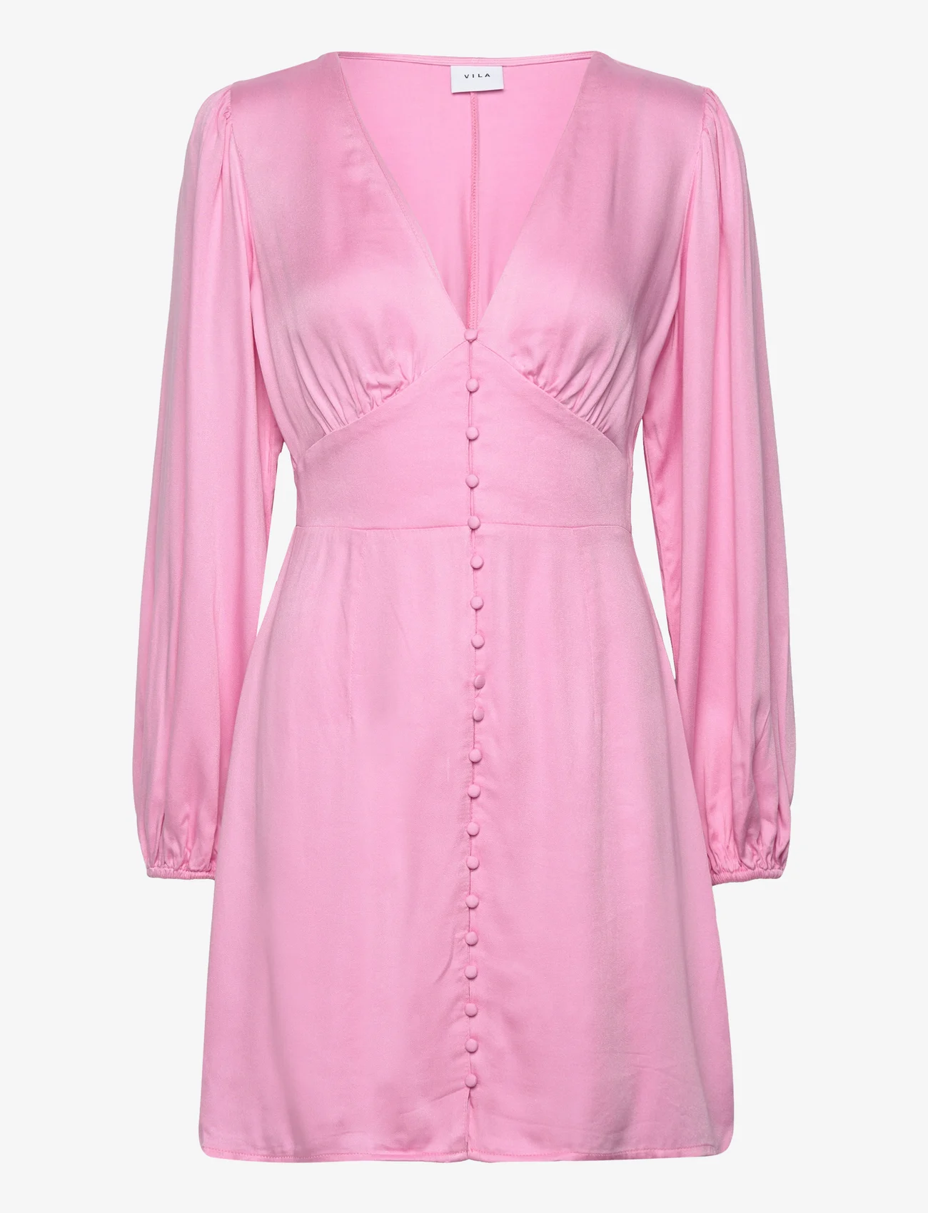 Vila - VIMALIN CORBA L/S SHORT DRESS /KA - vakarėlių drabužiai išparduotuvių kainomis - begonia pink - 0