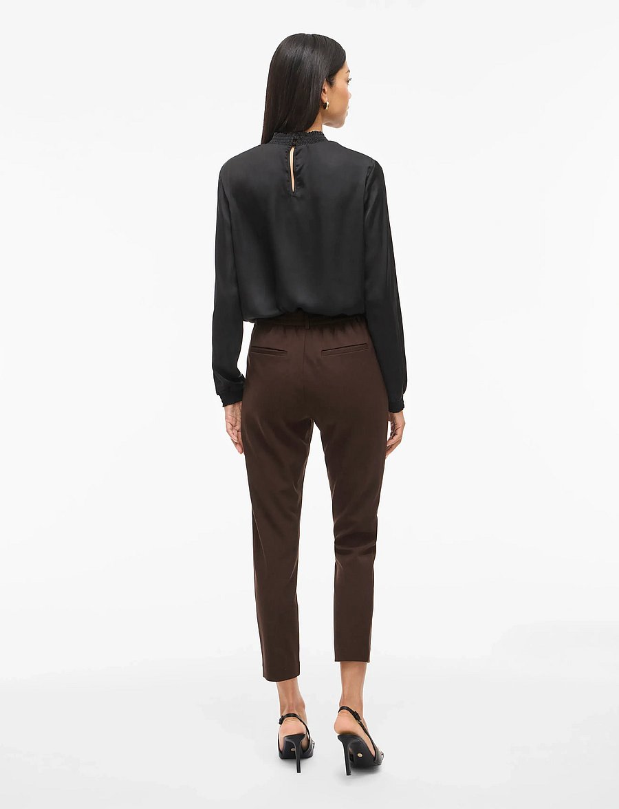 Vila - VIVARONE HW SLIM PANT - NOOS - slim fit bukser - coffee bean - 3