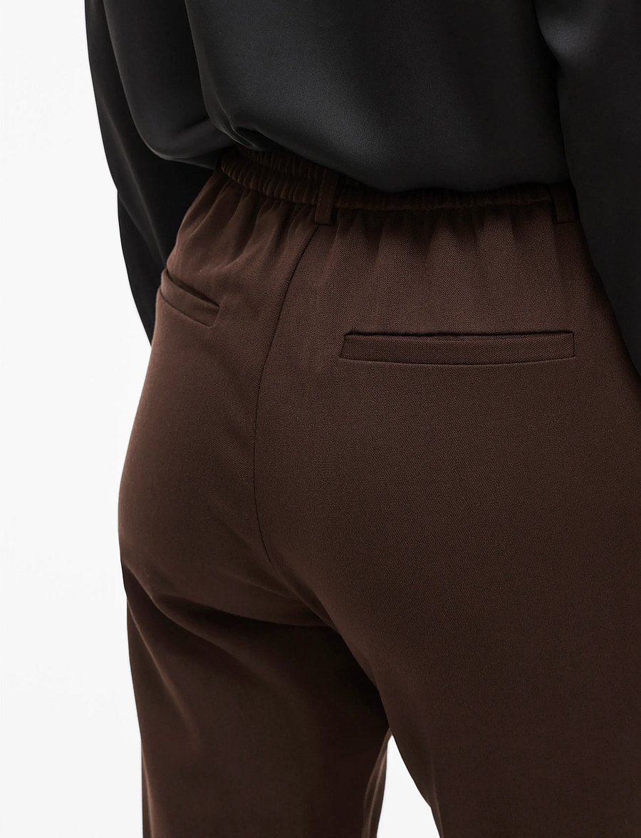 Vila - VIVARONE HW SLIM PANT - NOOS - slim fit bukser - coffee bean - 5