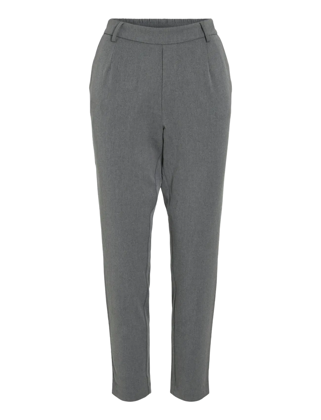 Vila VIVARONE HW SLIM PANT - NOOS - Slim fit trousers - MEDIUM GREY MELANGE / grey
