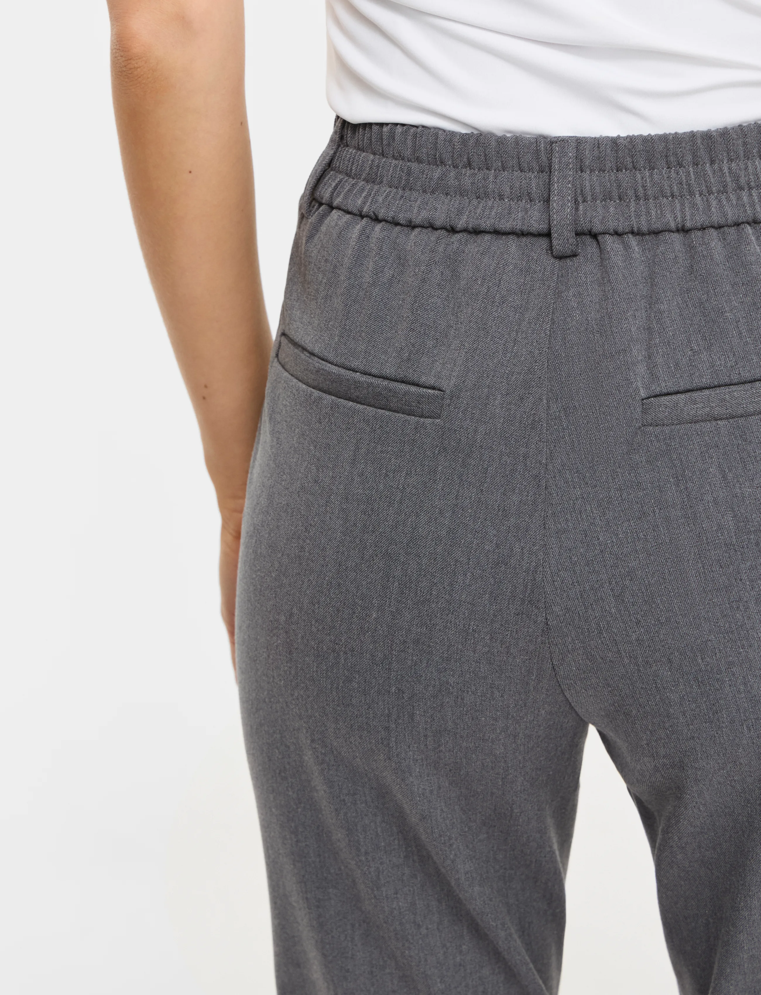 Vila - VIVARONE HW SLIM PANT - NOOS - madalaimad hinnad - medium grey melange - 5
