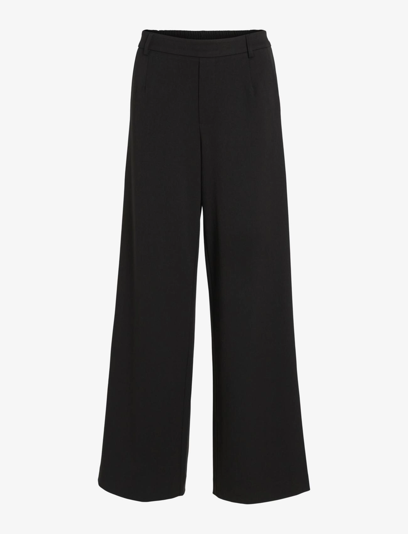 Vila VIVARONE HW WIDE PANT - NOOS - Püksid - BLACK / black