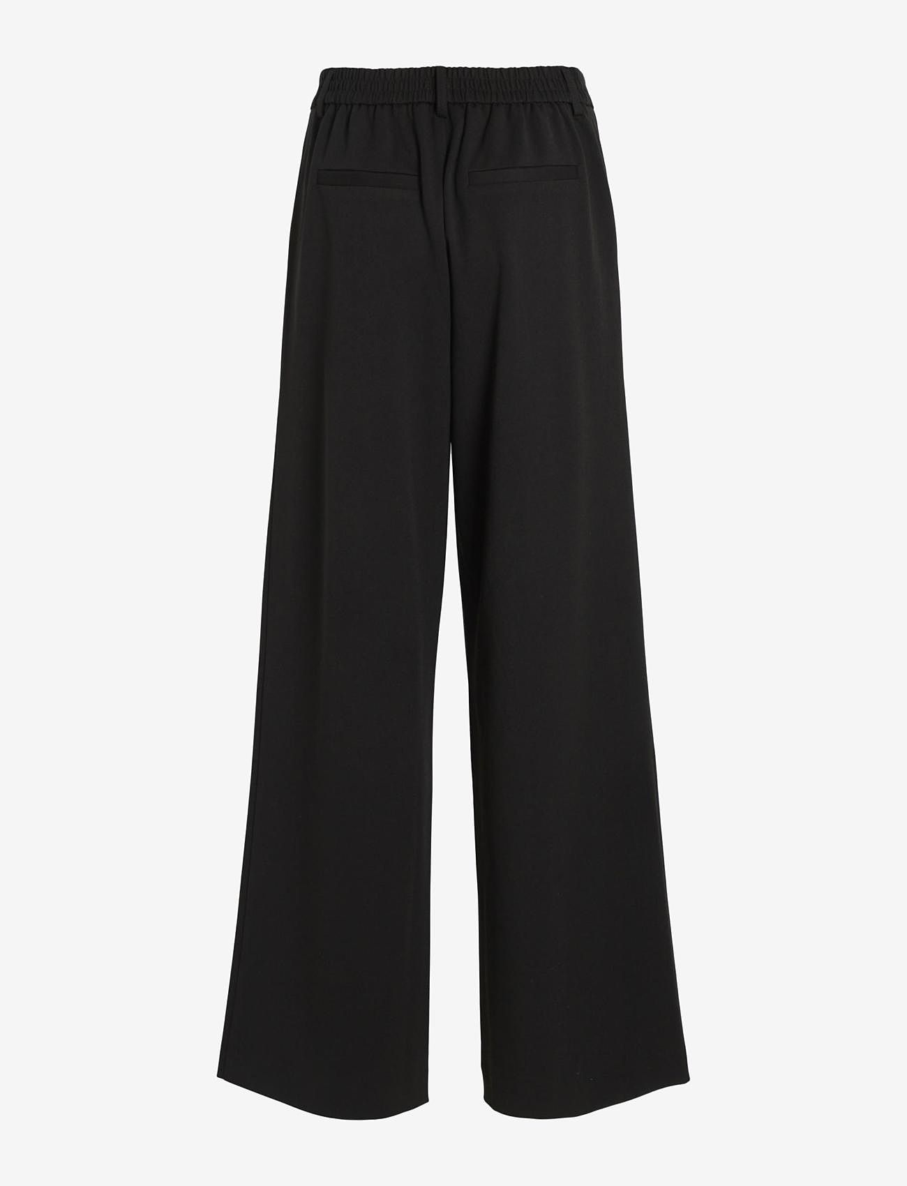 Vila - VIVARONE HW WIDE PANT - NOOS - laia säärega püksid - black - 2