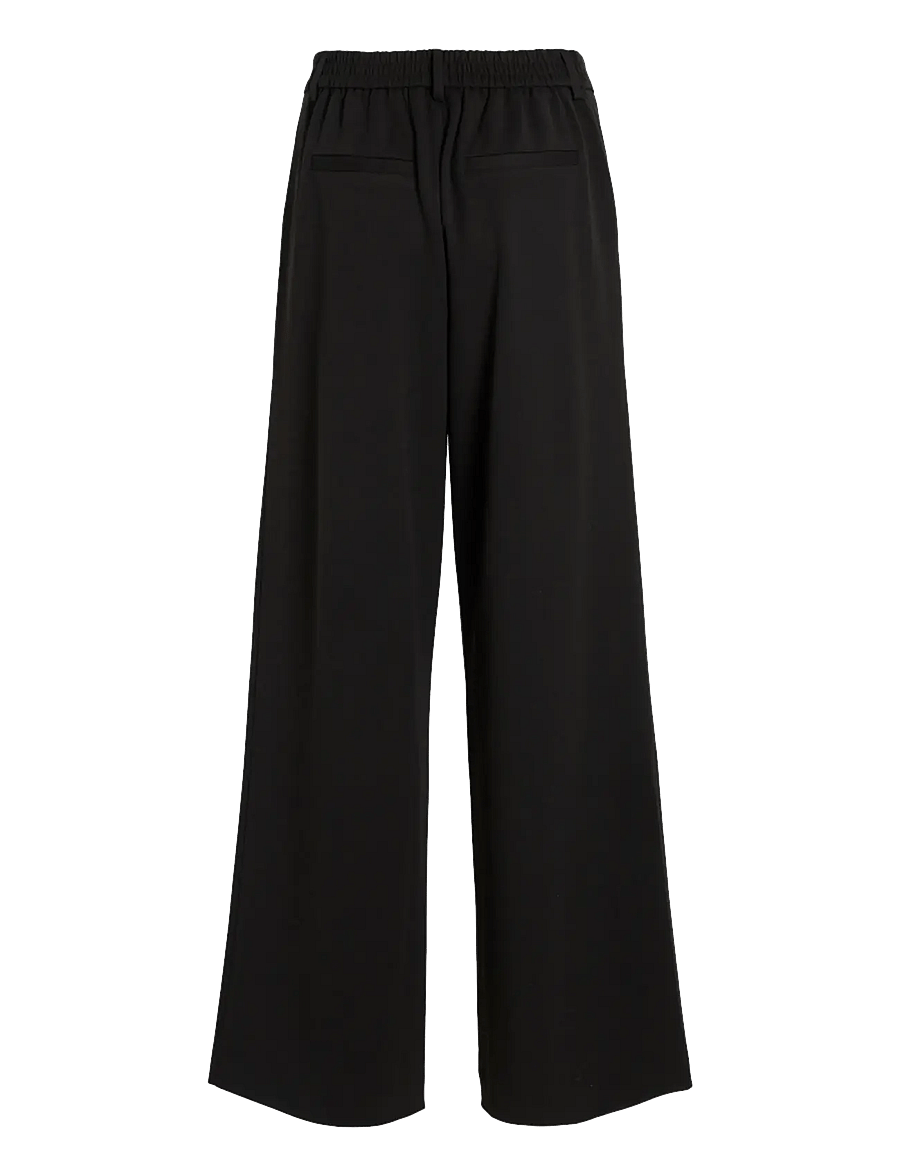 Vila - VIVARONE HW WIDE PANT - NOOS - laia säärega püksid - black - 2