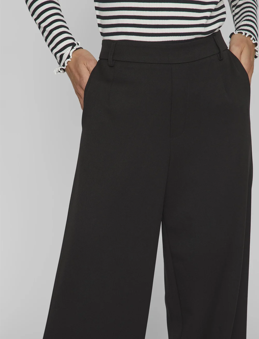 Vila - VIVARONE HW WIDE PANT - NOOS - vida byxor - black - 5