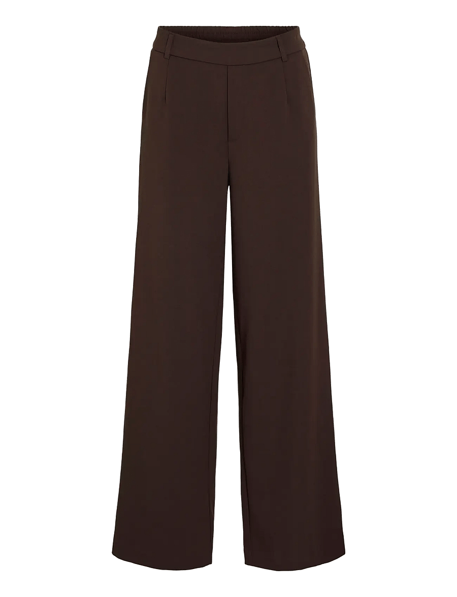 Vila - VIVARONE HW WIDE PANT - NOOS - bukser med brede ben - coffee bean - 1