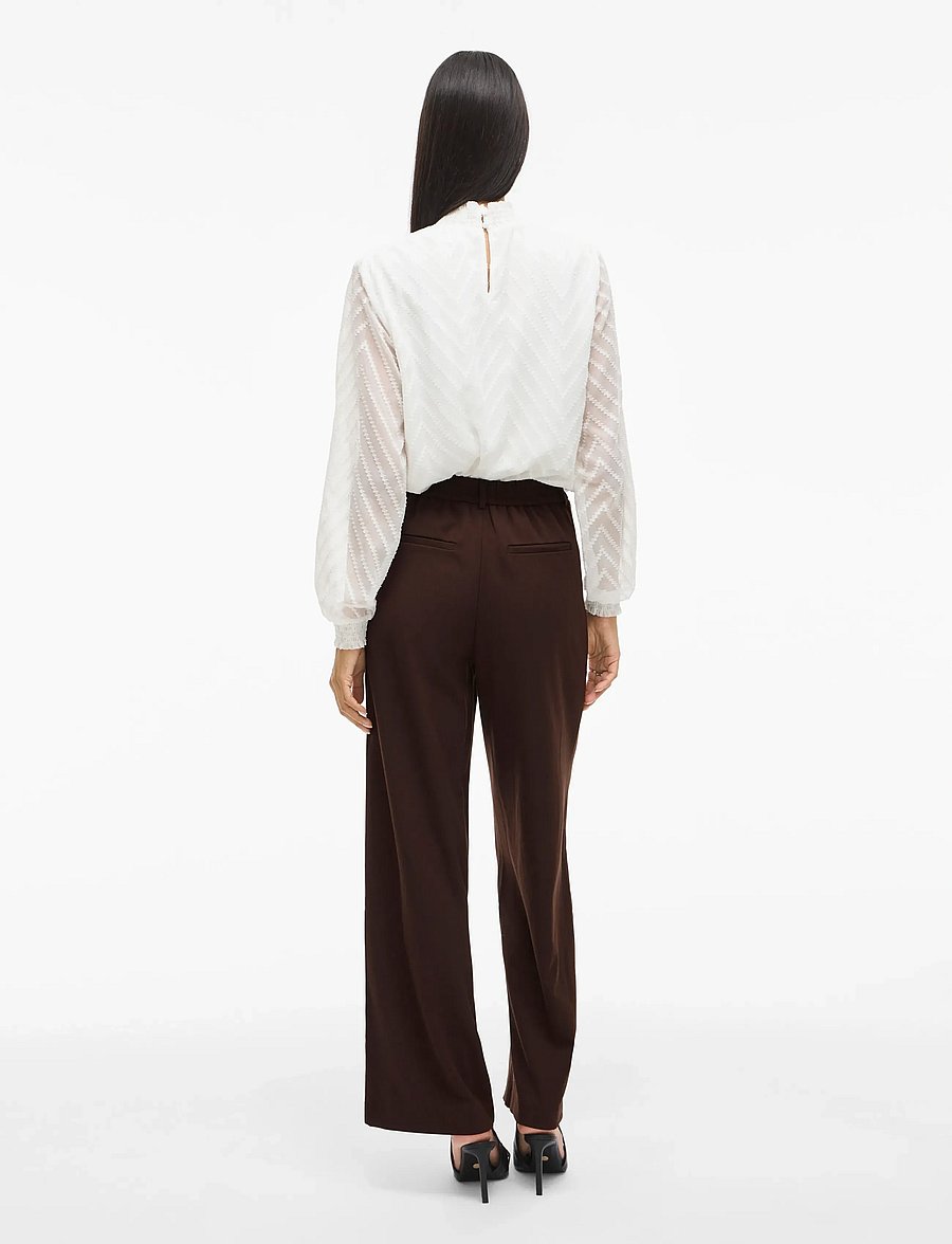 Vila - VIVARONE HW WIDE PANT - NOOS - bukser med brede ben - coffee bean - 3