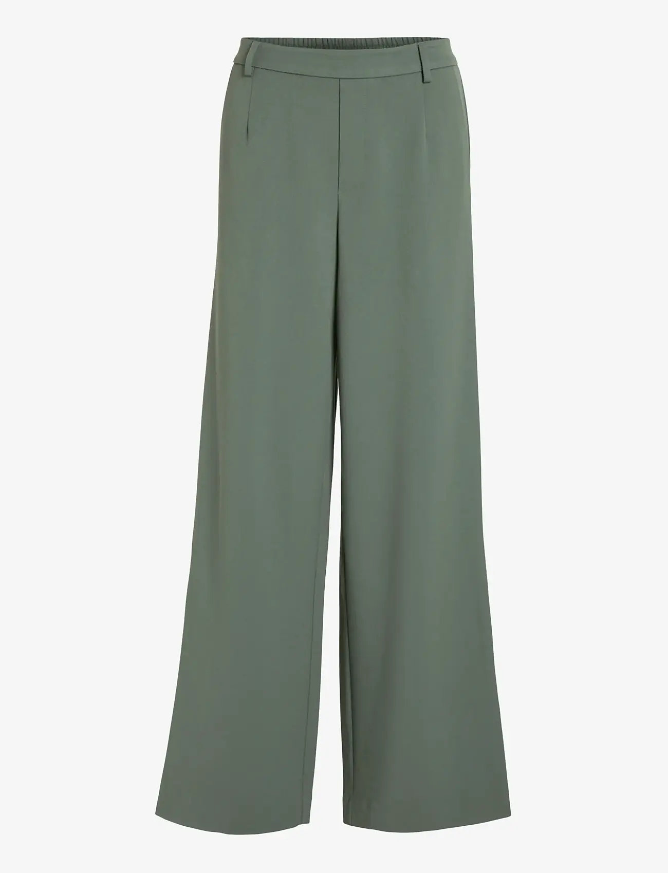 Vila - VIVARONE HW WIDE PANT - NOOS - bukser med brede ben - duck green - 1