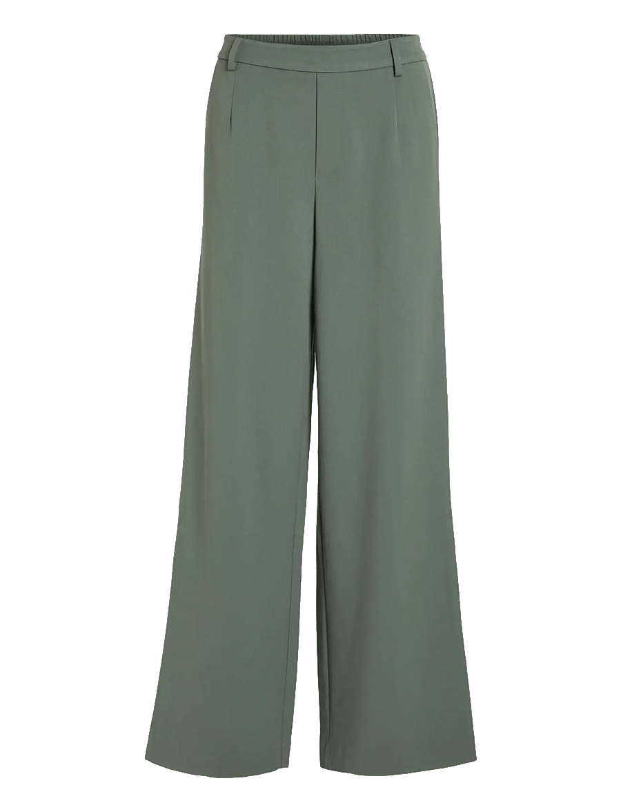 Vila - VIVARONE HW WIDE PANT - NOOS - bukser med brede ben - duck green - 1