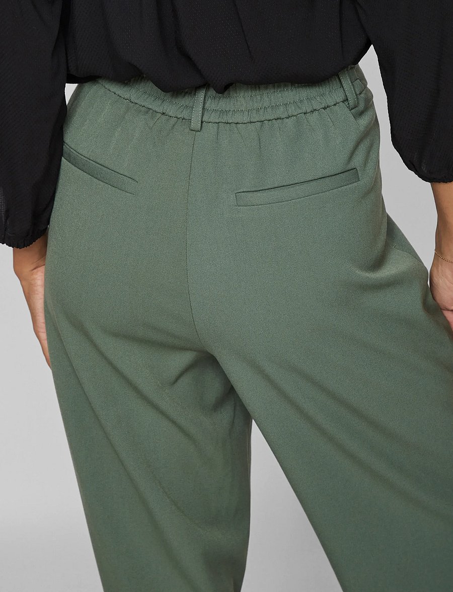 Vila - VIVARONE HW WIDE PANT - NOOS - bukser med brede ben - duck green - 5