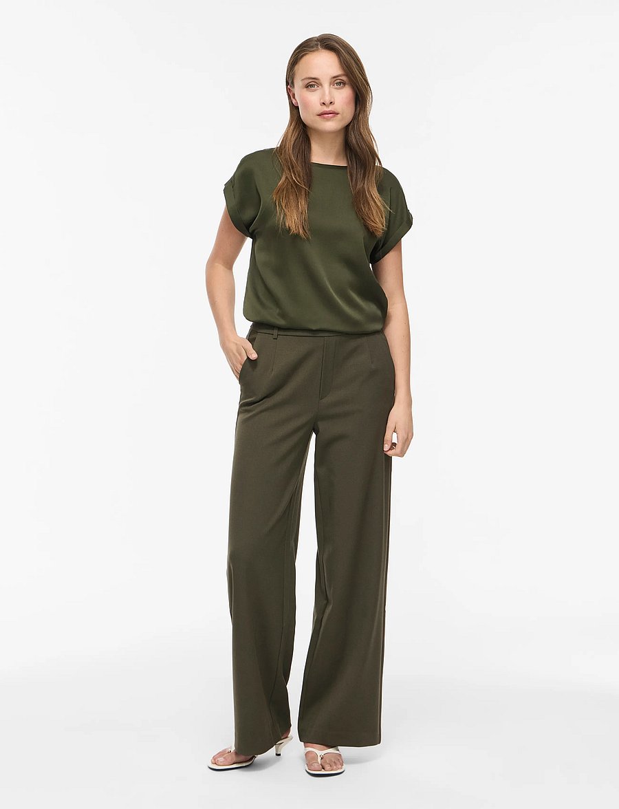 Vila - VIVARONE HW WIDE PANT - NOOS - hosen mit weitem bein - forest night - 4