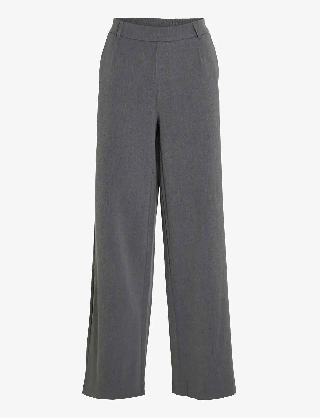 Vila - VIVARONE HW WIDE PANT - NOOS - bukser med brede ben - medium grey melange - 1
