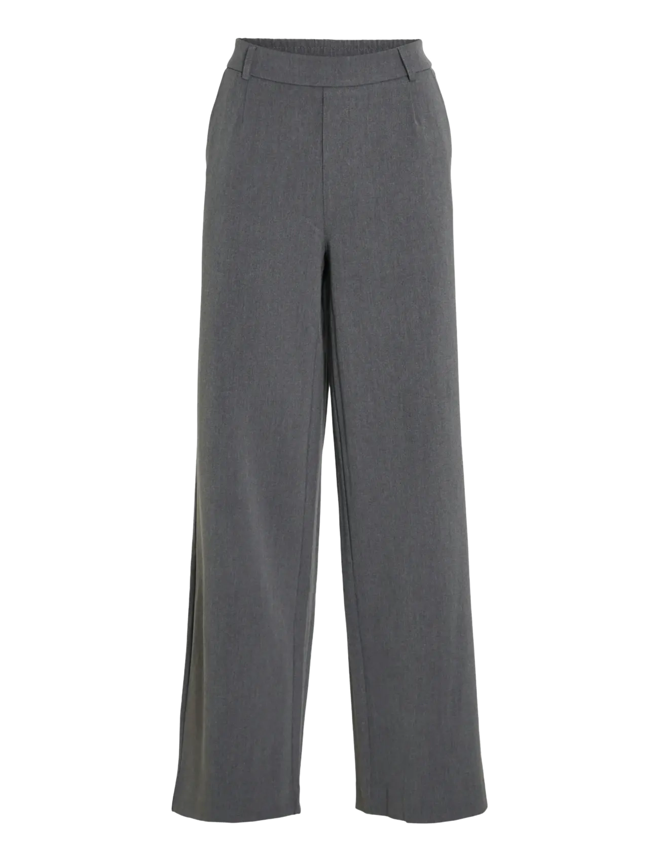 Vila VIVARONE HW WIDE PANT - NOOS - Spodnie - MEDIUM GREY MELANGE / grey