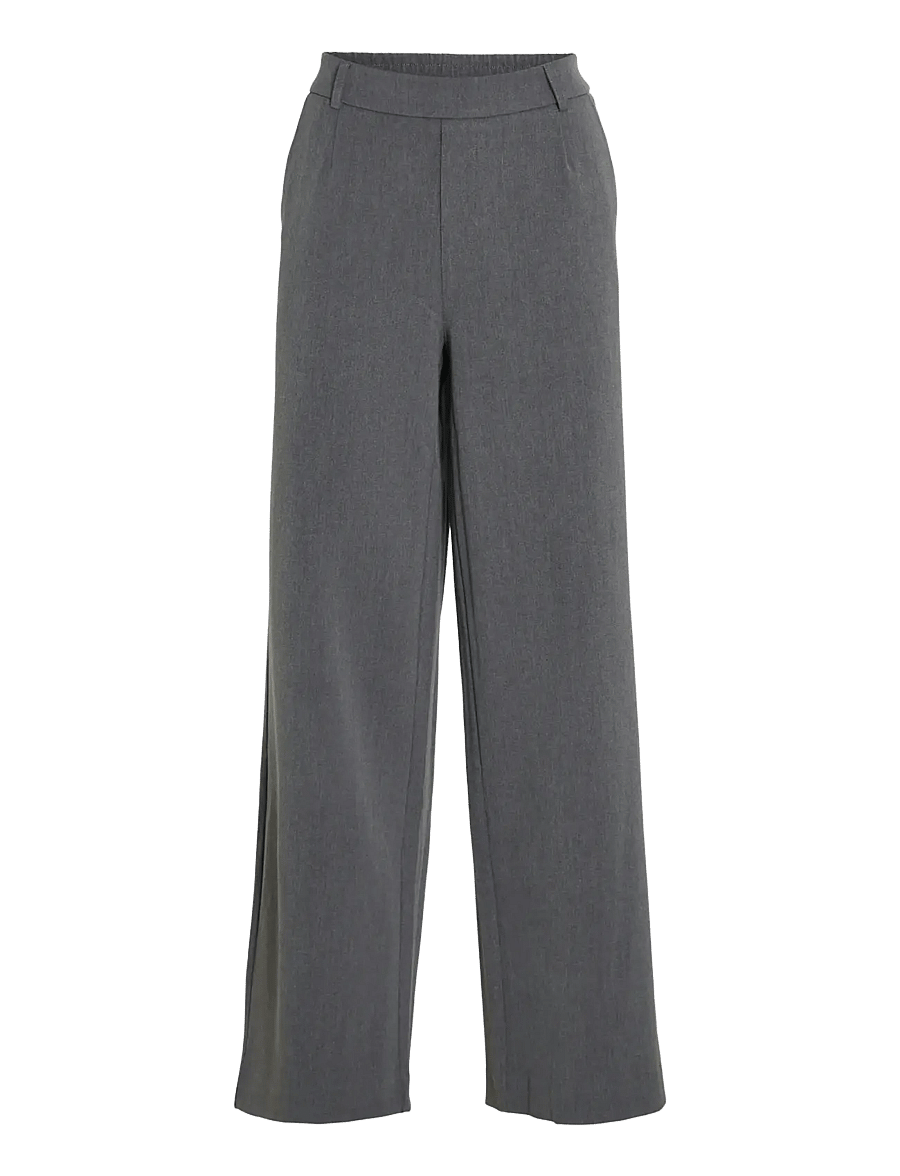 Vila - VIVARONE HW WIDE PANT - NOOS - laia säärega püksid - medium grey melange - 1