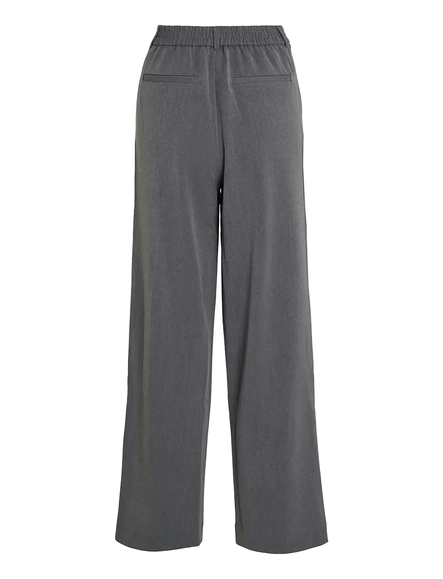 Vila - VIVARONE HW WIDE PANT - NOOS - laia säärega püksid - medium grey melange - 2