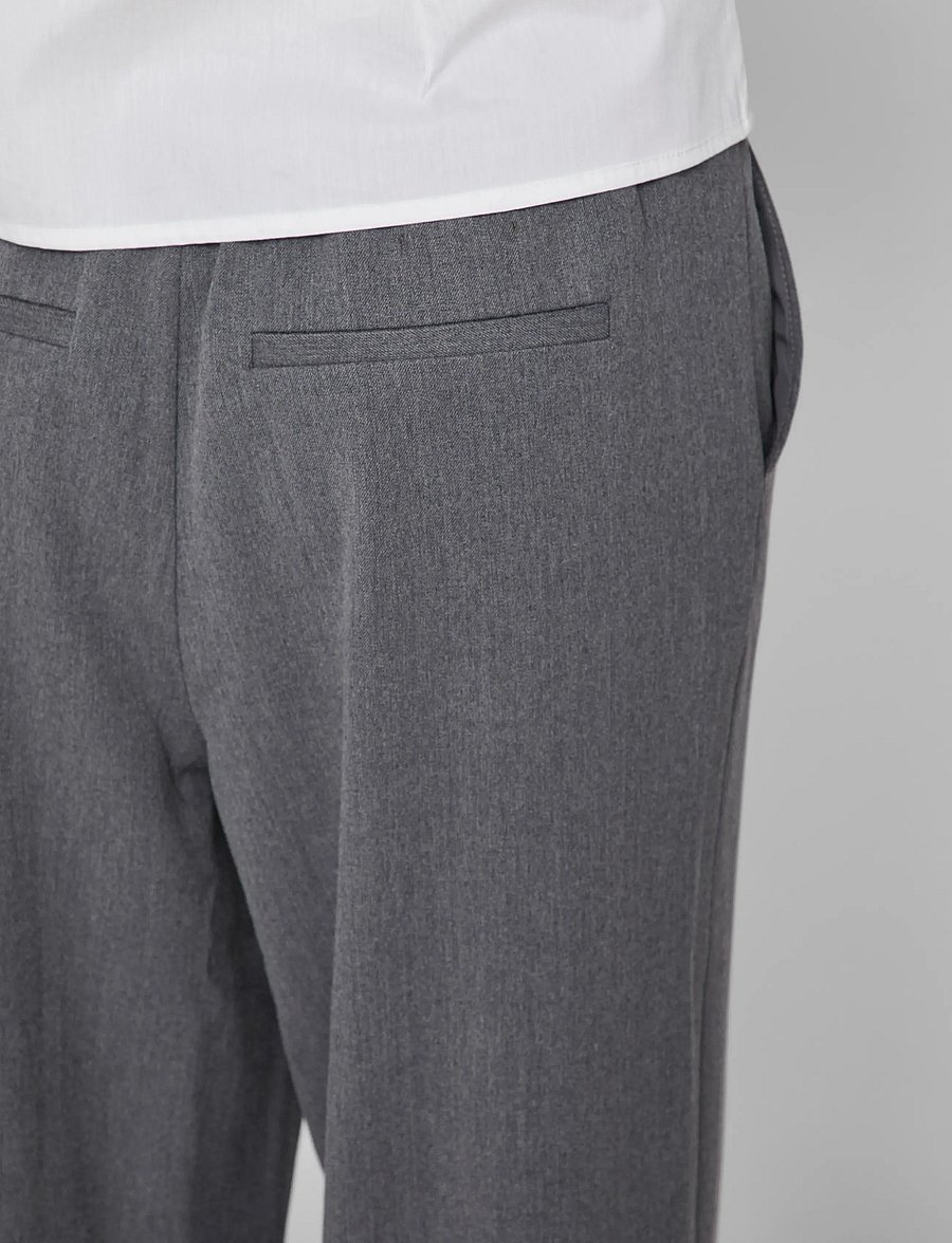 Vila - VIVARONE HW WIDE PANT - NOOS - laia säärega püksid - medium grey melange - 5